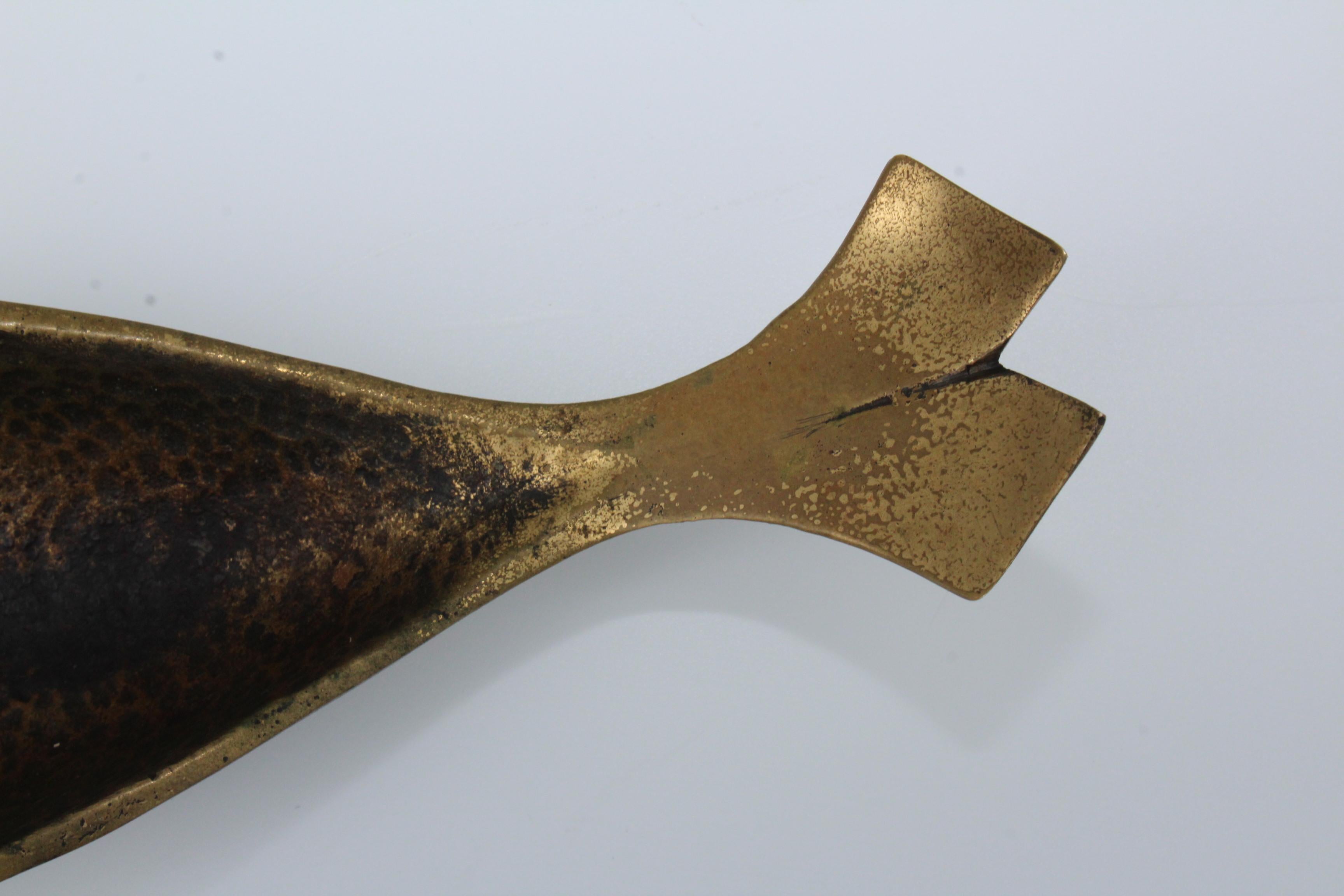 Carl Auböck Attributed Brass Fish Ashtray 1
