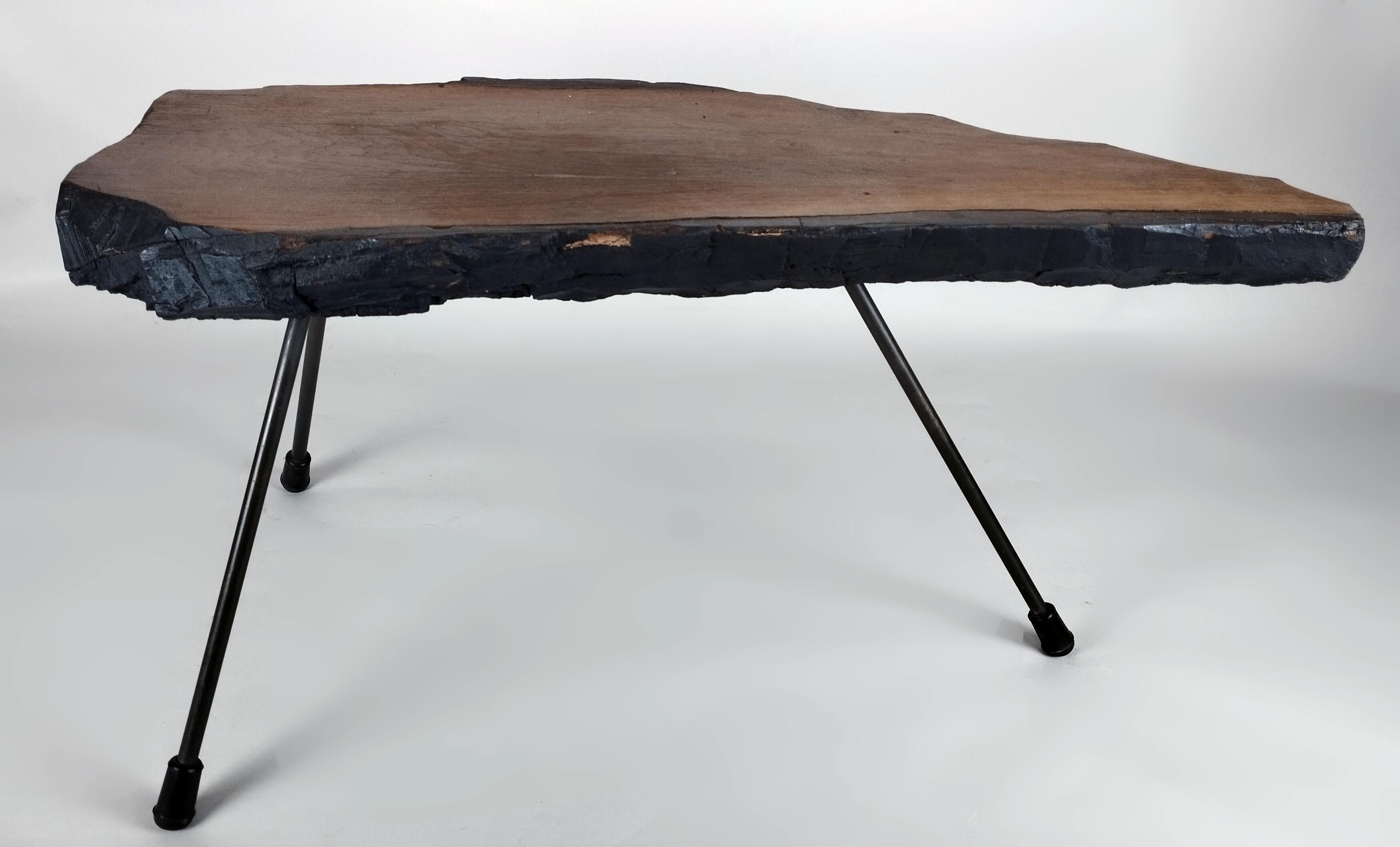 Carl Aubock Austrian 1950's Walnut Slab Side Table 5