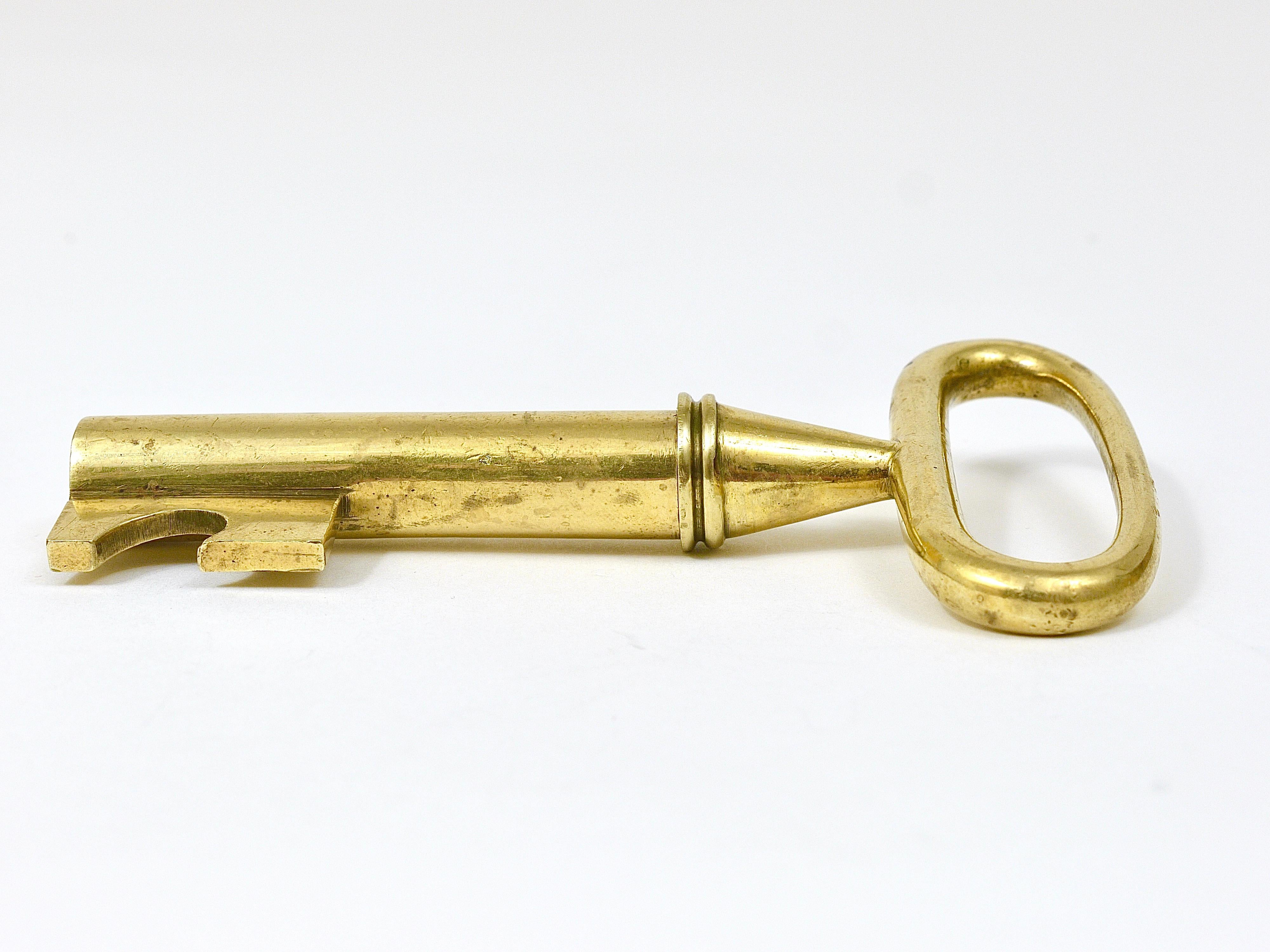 Carl Aubock Big Brass Key Cork Screw, Bottle Opener, Paperweight, Austria, 1950s For Sale 5