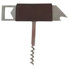 Vintage Carl Auböck, Bird, Bottle Opener in Stainless Steel and Leather, Amboss, 1960