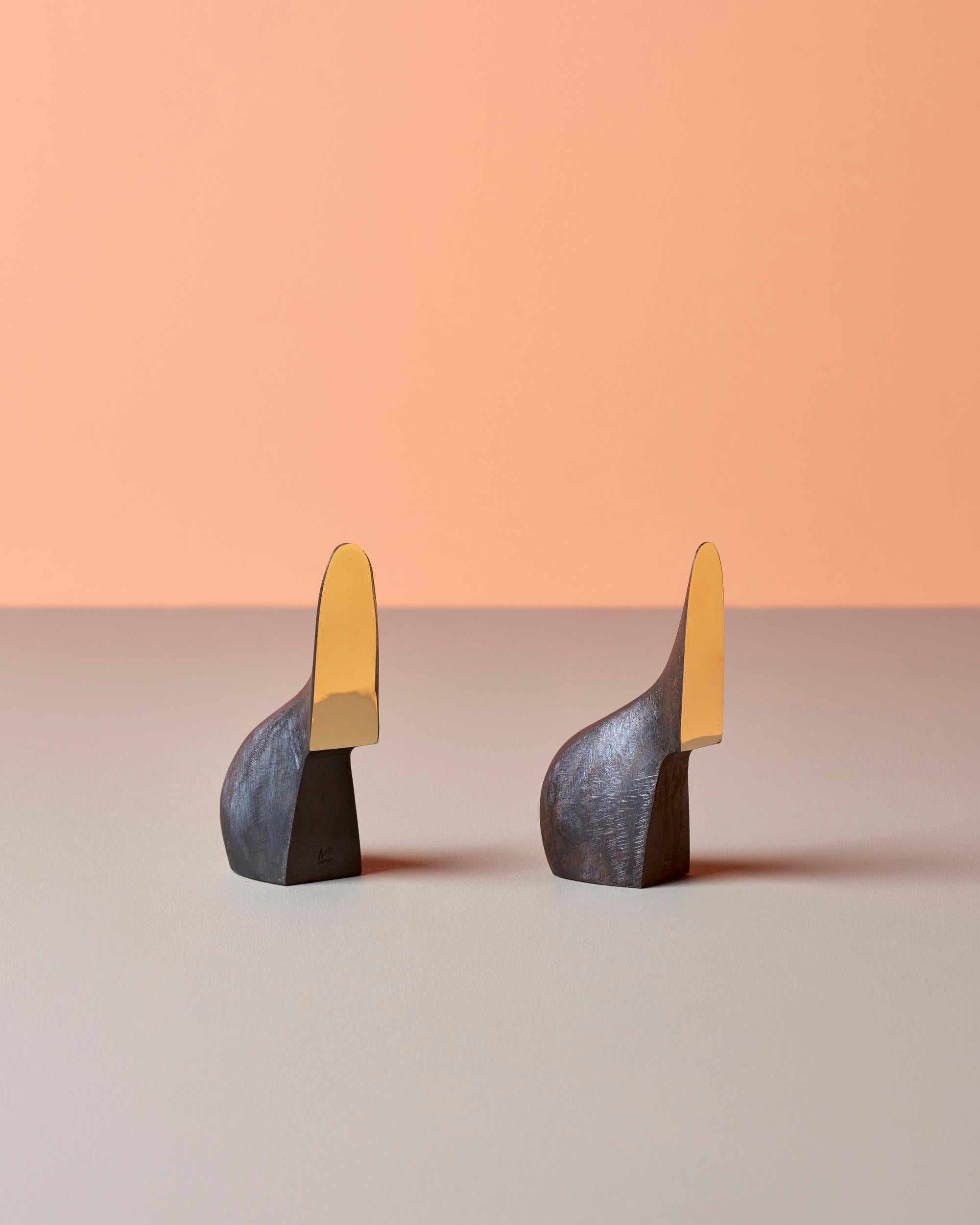 Classis pair of Carl Auböck bookends in polished brass. 

 
    