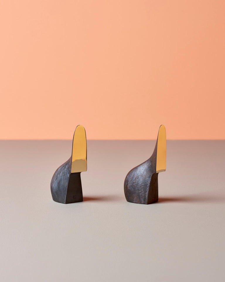 Classic pair of Carl Auböck bookends in polished brass.
