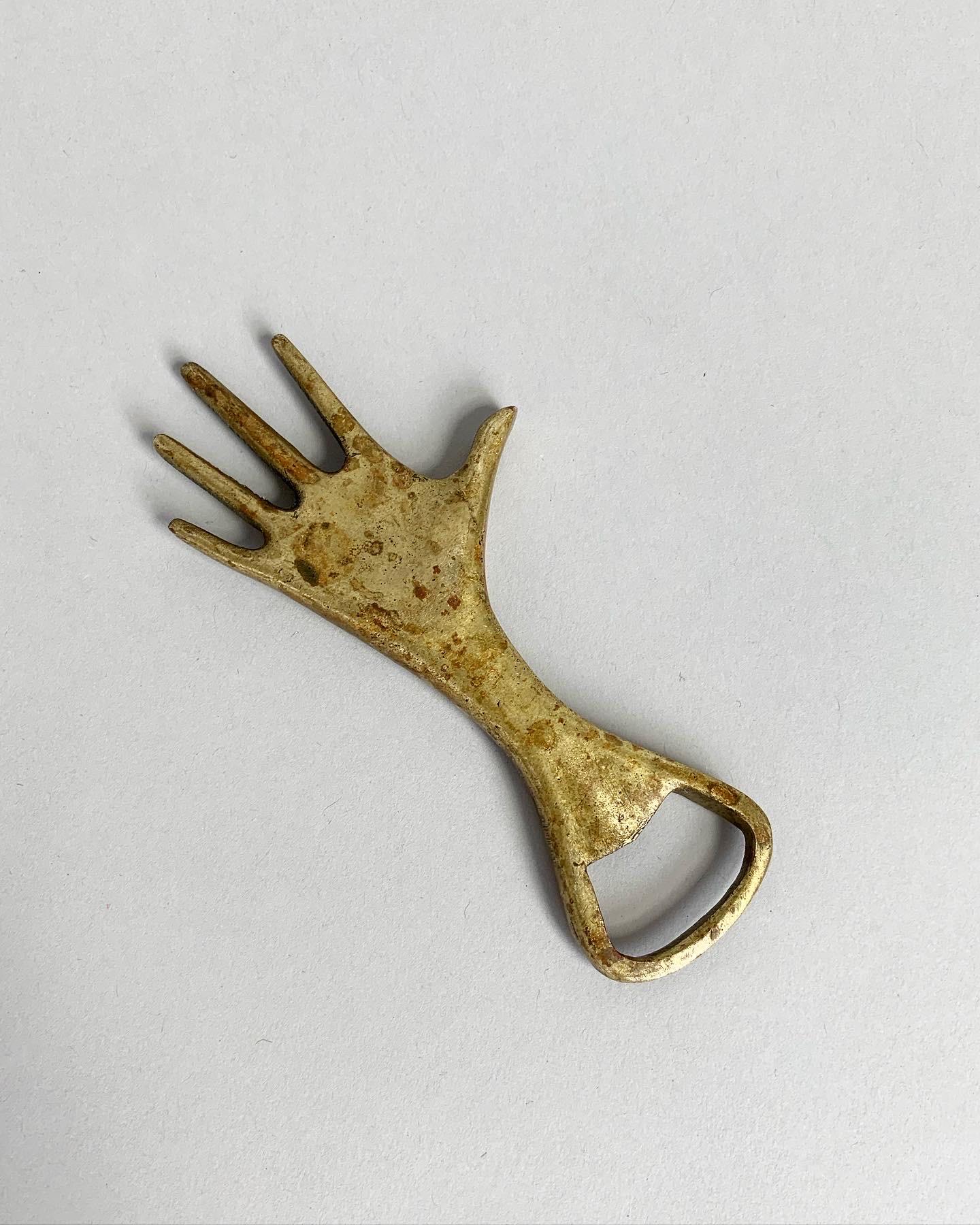 Forged Carl Auböck Bottle Opener Hand Brass Mid-Century Austria Design, 1950s