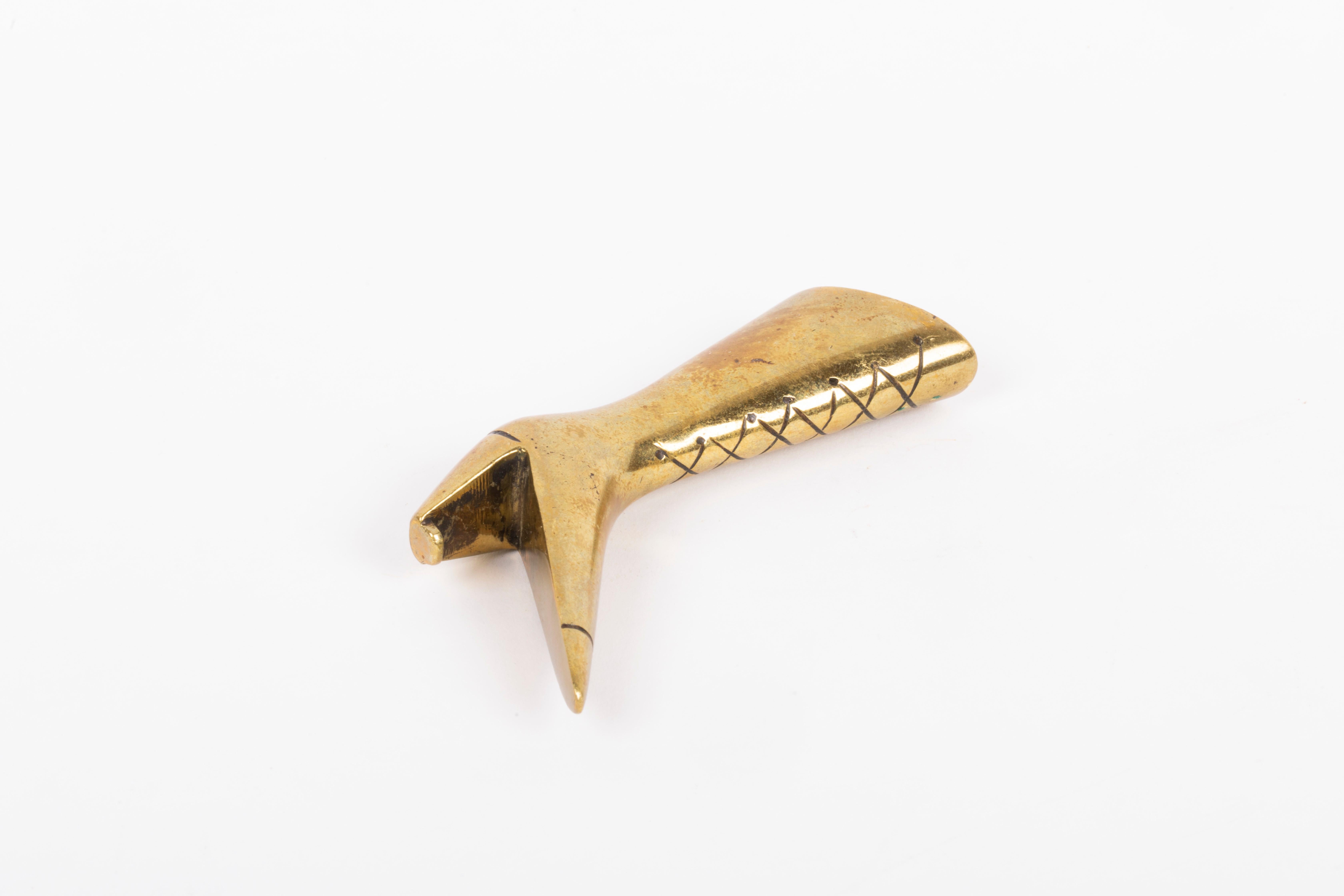 Carl Auböck Shoe shaped bottle opener, Austria, 1960s.