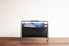 Carl Aubock Brass and Black Leather Magazine Holder