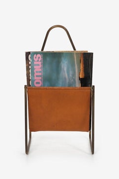 Carl Auböck Brass and Leather Magazine Rack