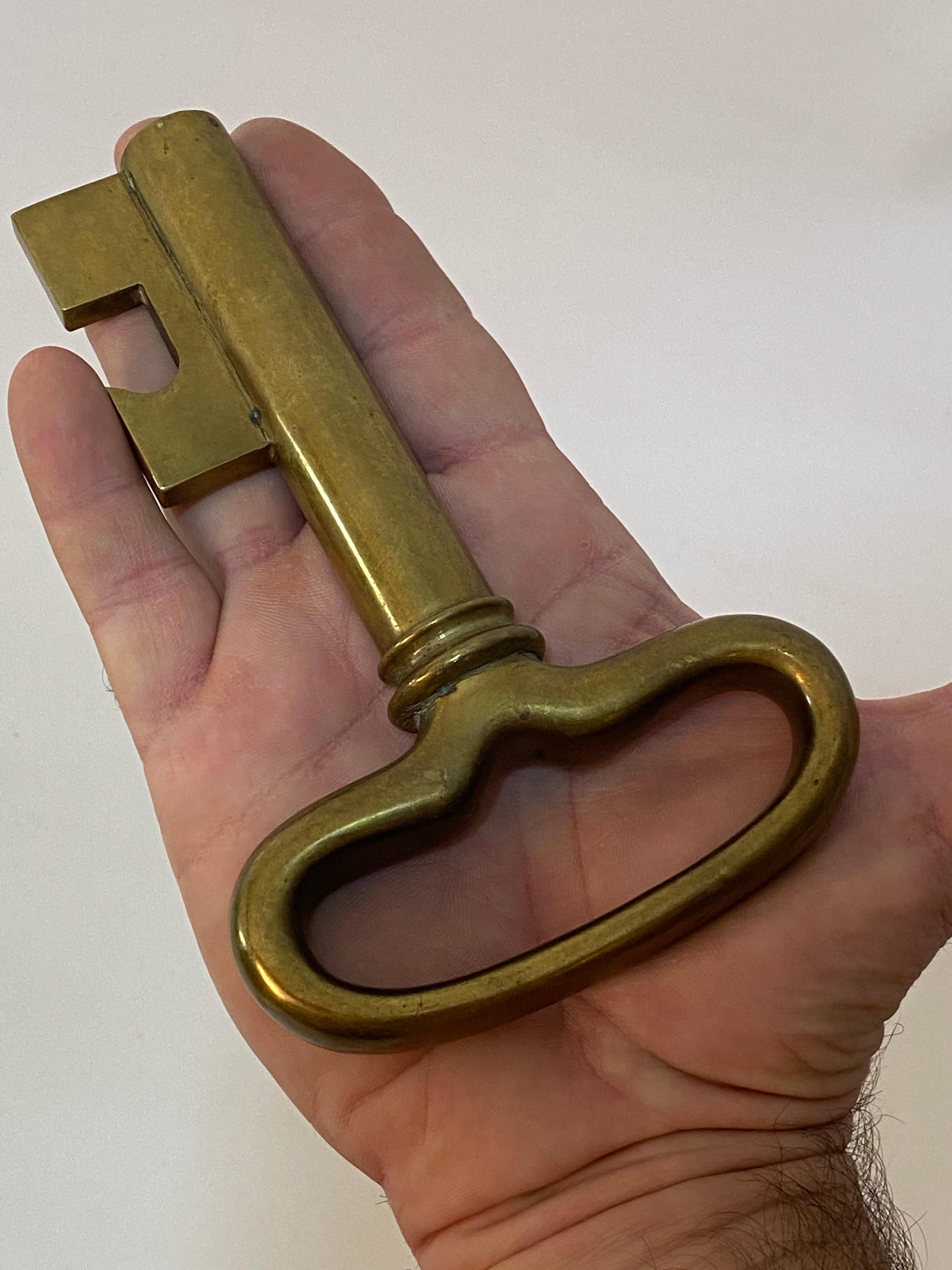 Austrian Carl Aubock Brass Key Bottle Opener Corkscrew