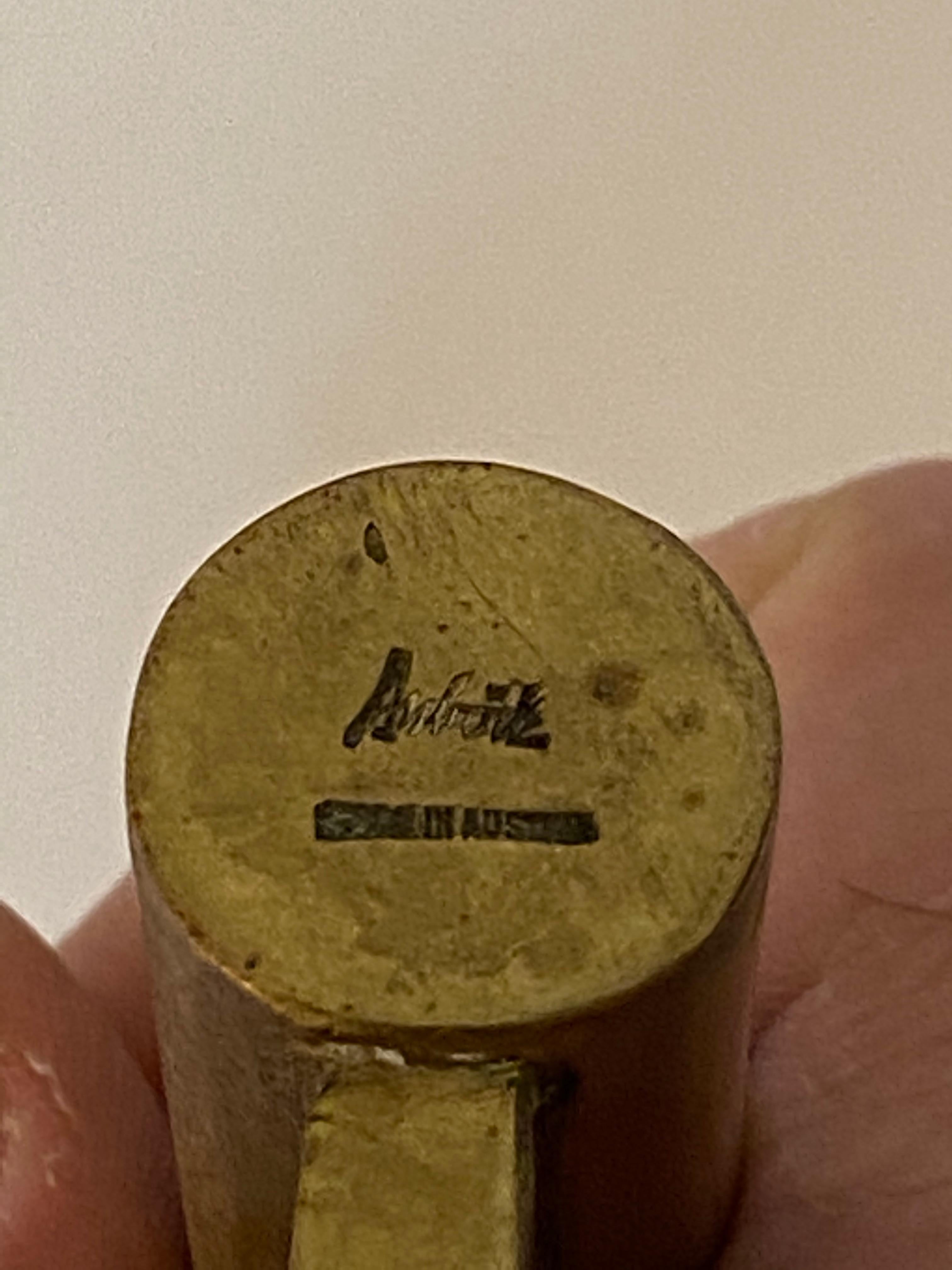 Mid-20th Century Carl Aubock Brass Key Bottle Opener Corkscrew