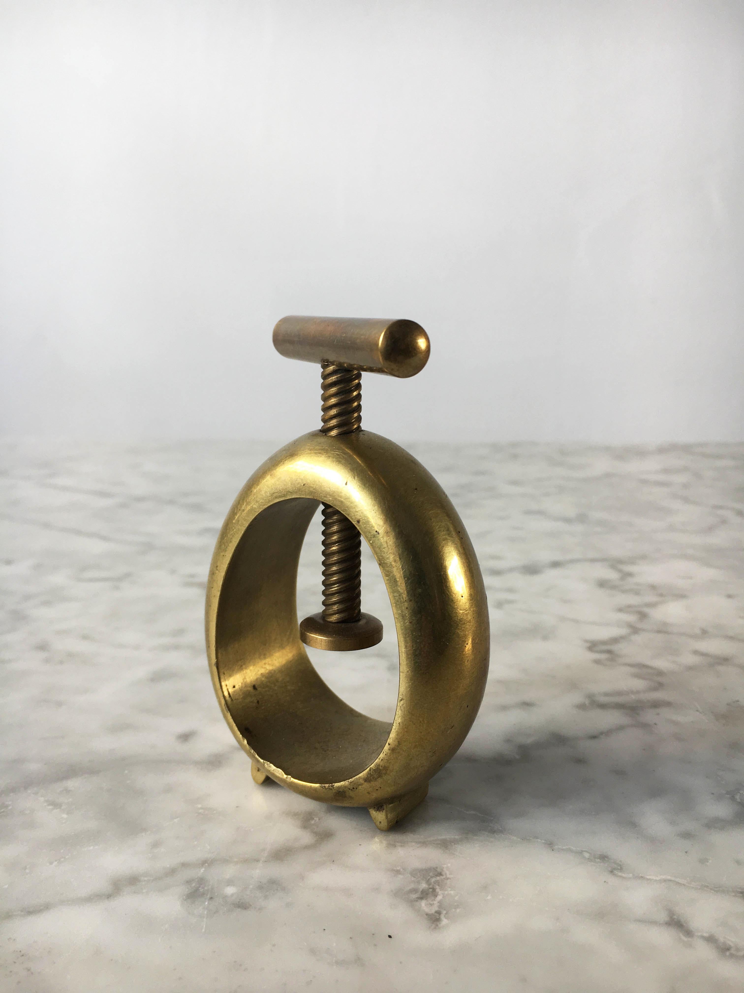 Mid-Century Modern Carl Auböck II Brass Nut Cracker, Austria 1950s For Sale