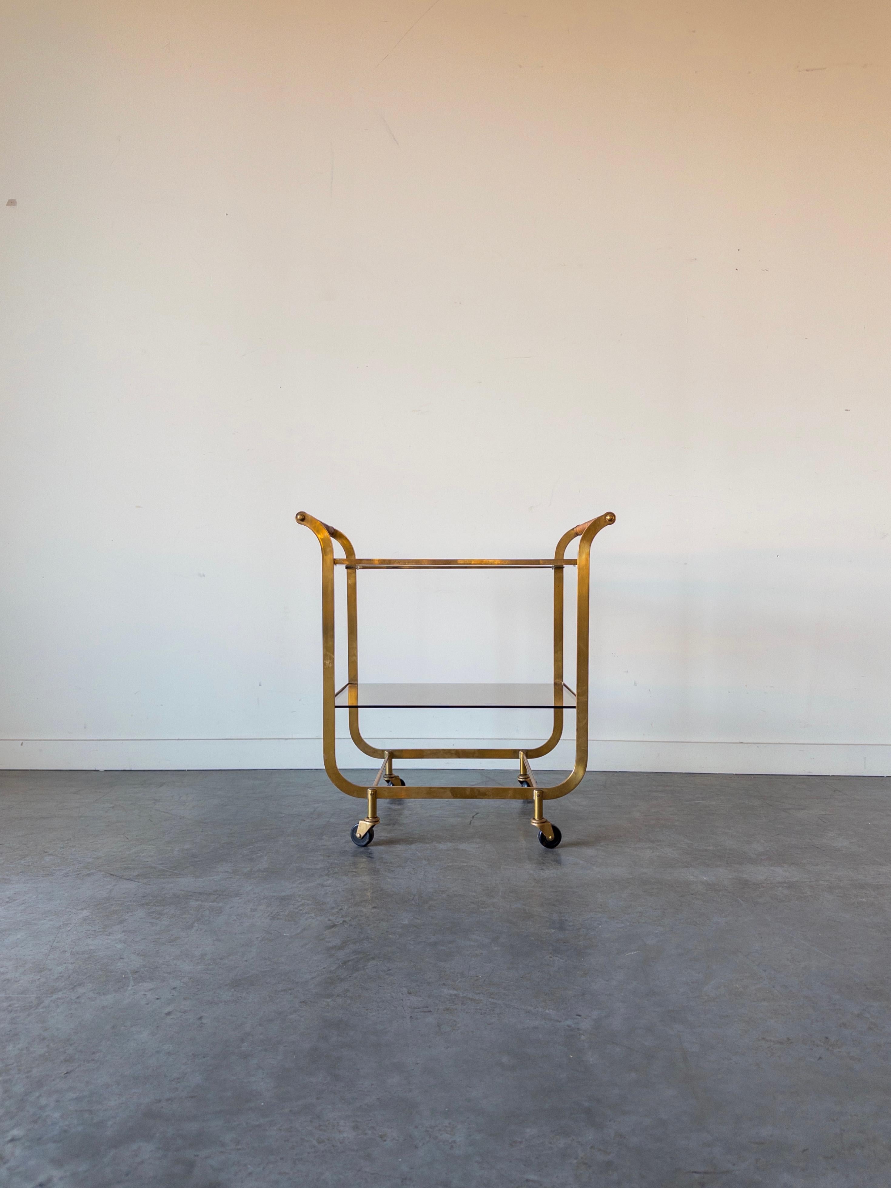 Austrian Carl Auböck Brass Serving Trolley, Austria, 1960s For Sale