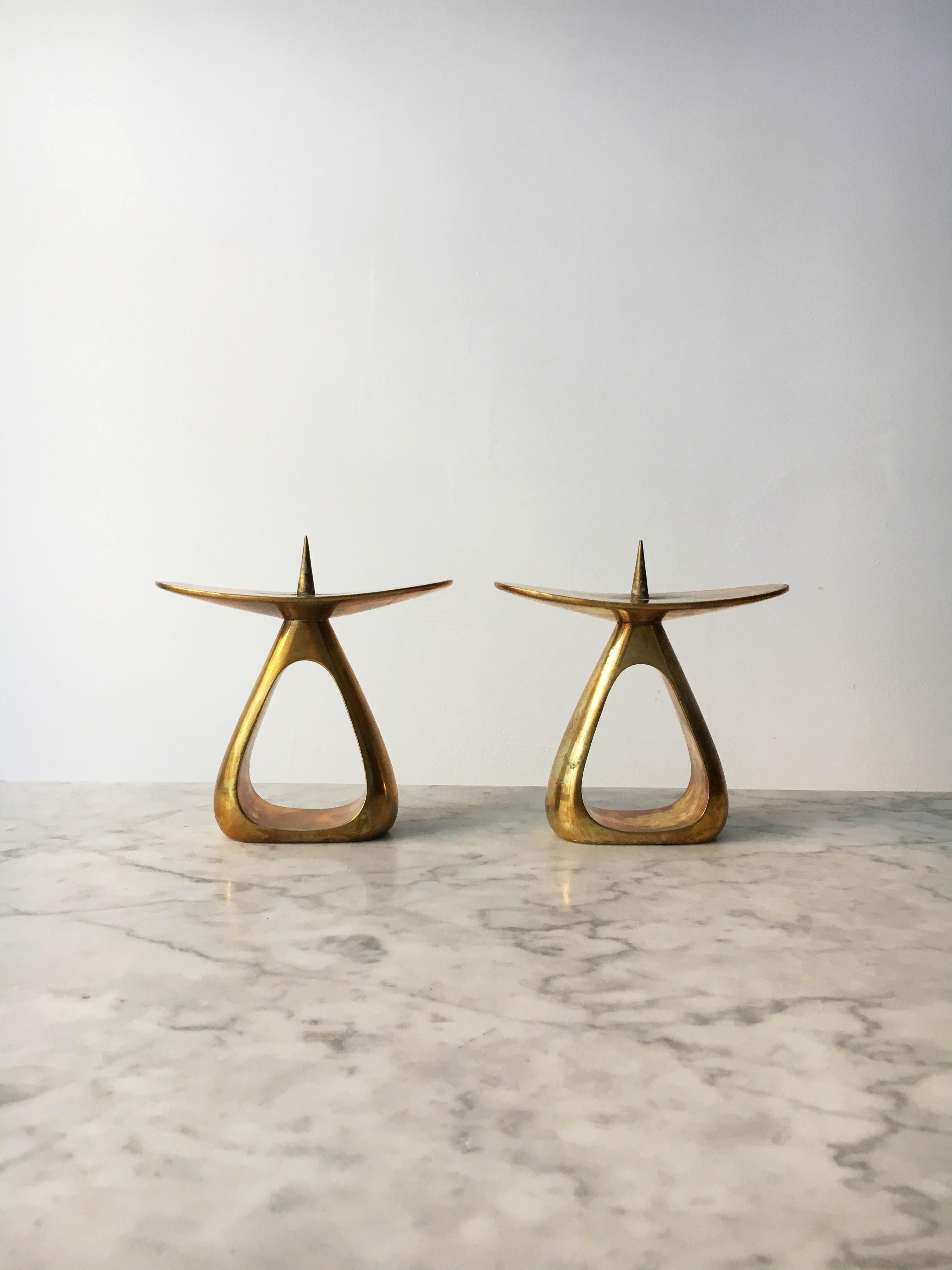 Carl Auböck Candlestick, Model 3600 Pair, Austria, 1950s In Good Condition For Sale In Vienna, Vienna