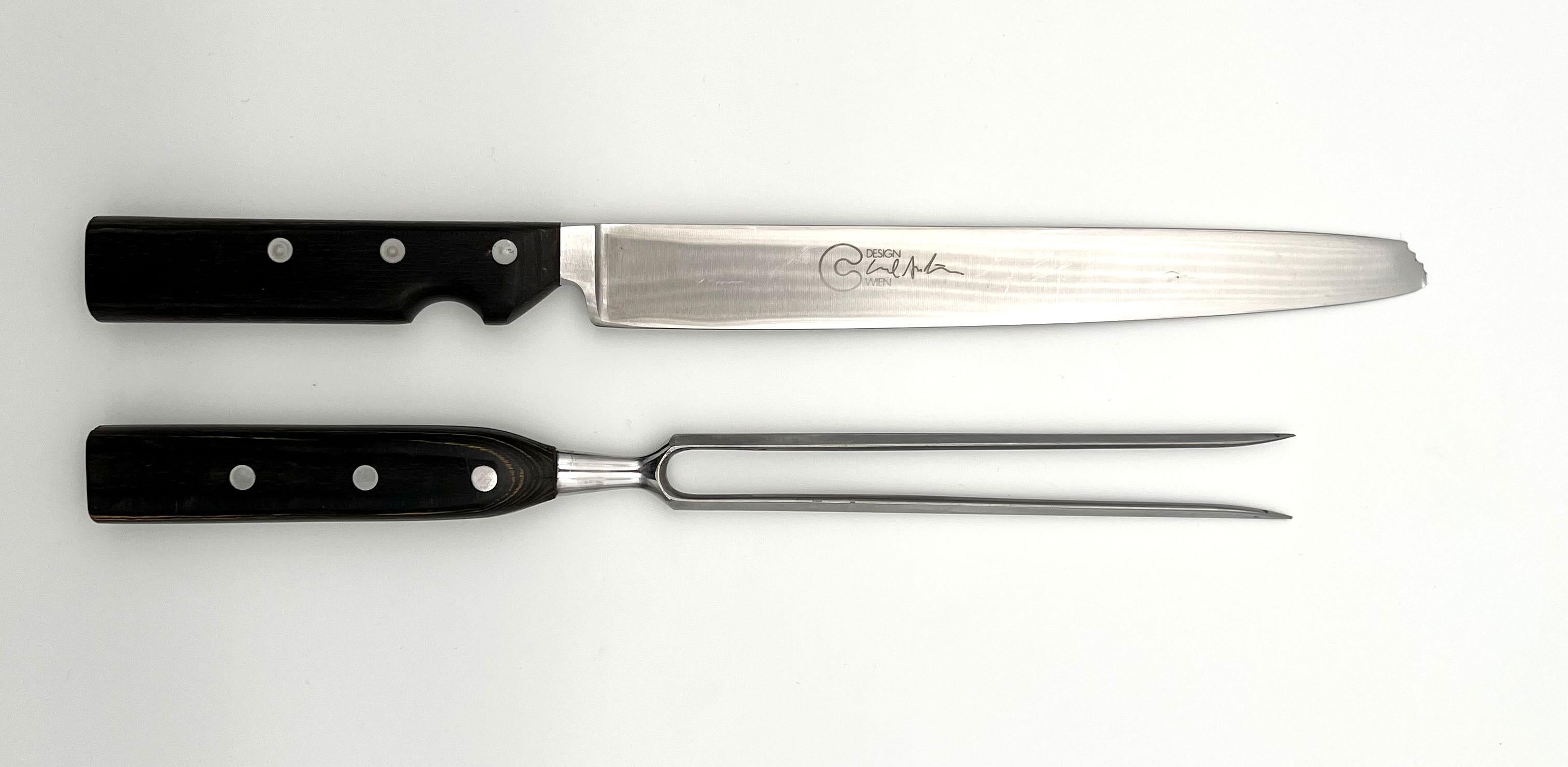 Mid-20th Century Carl Aubock Carving Knife and Fork Set, 1960s, Vienna For Sale