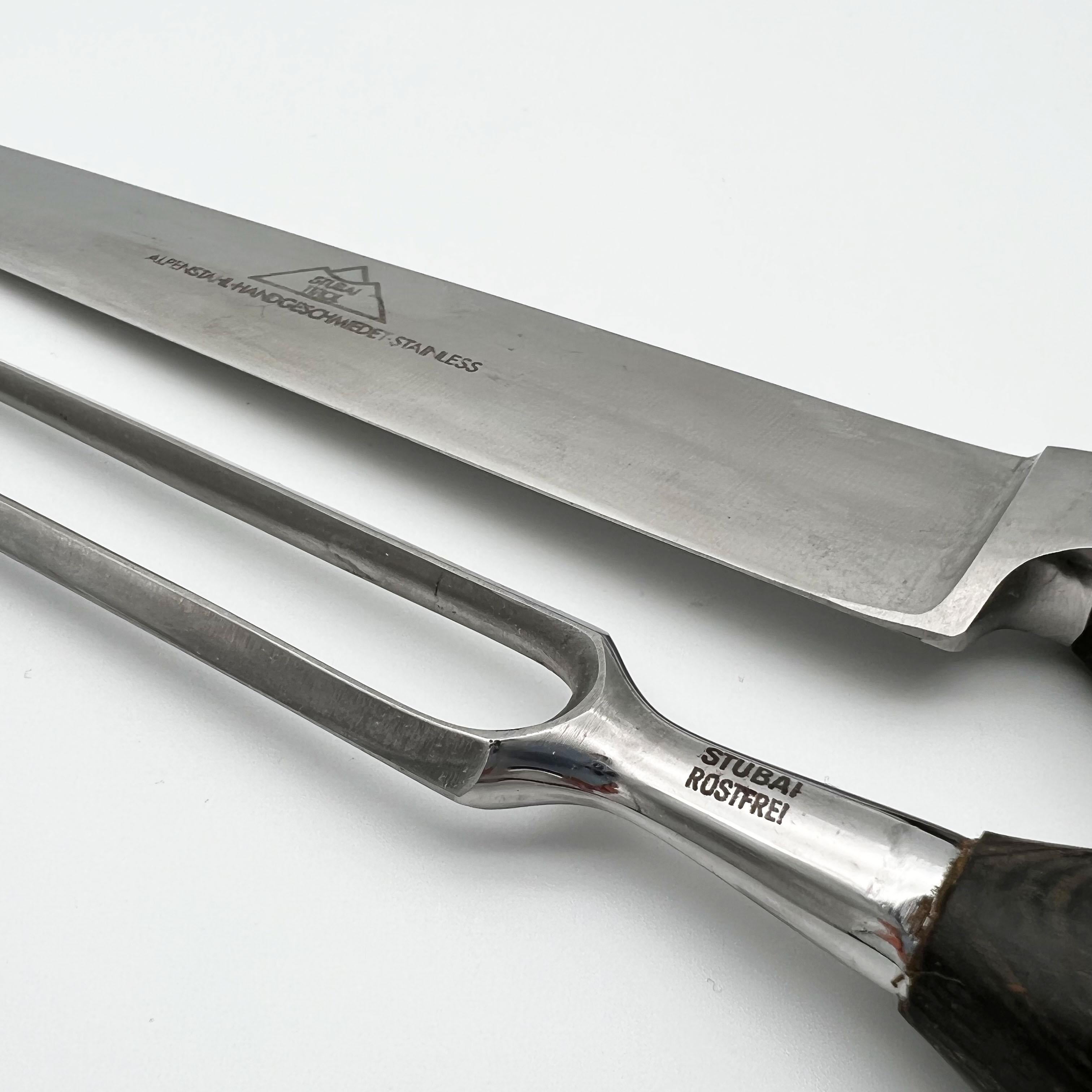 Carl Aubock Carving Knife and Fork Set, 1960s, Vienna For Sale 1