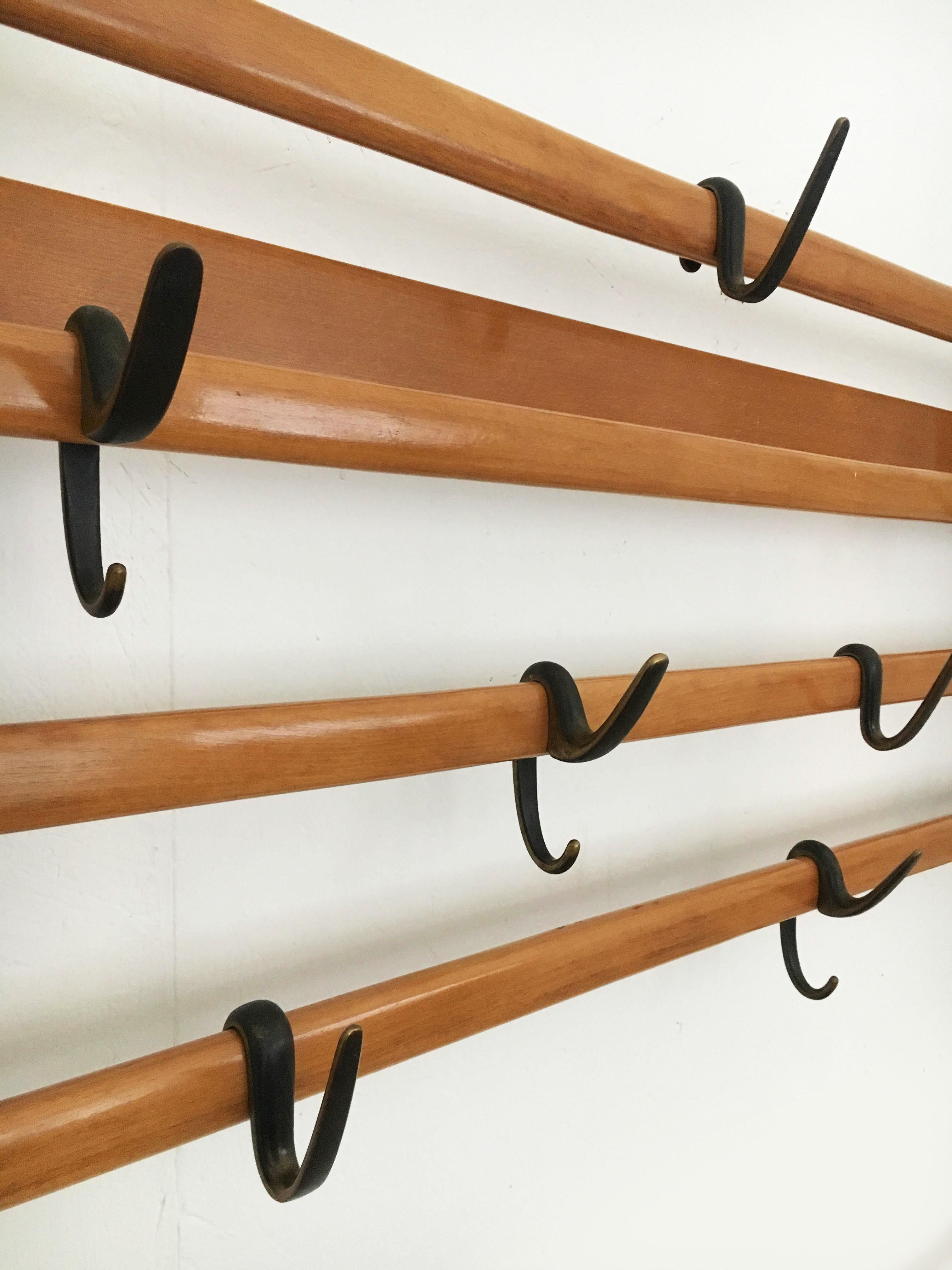 Carl Auböck Coat Rack Wardrobe, Austria, 1960s In Good Condition For Sale In Vienna, Vienna