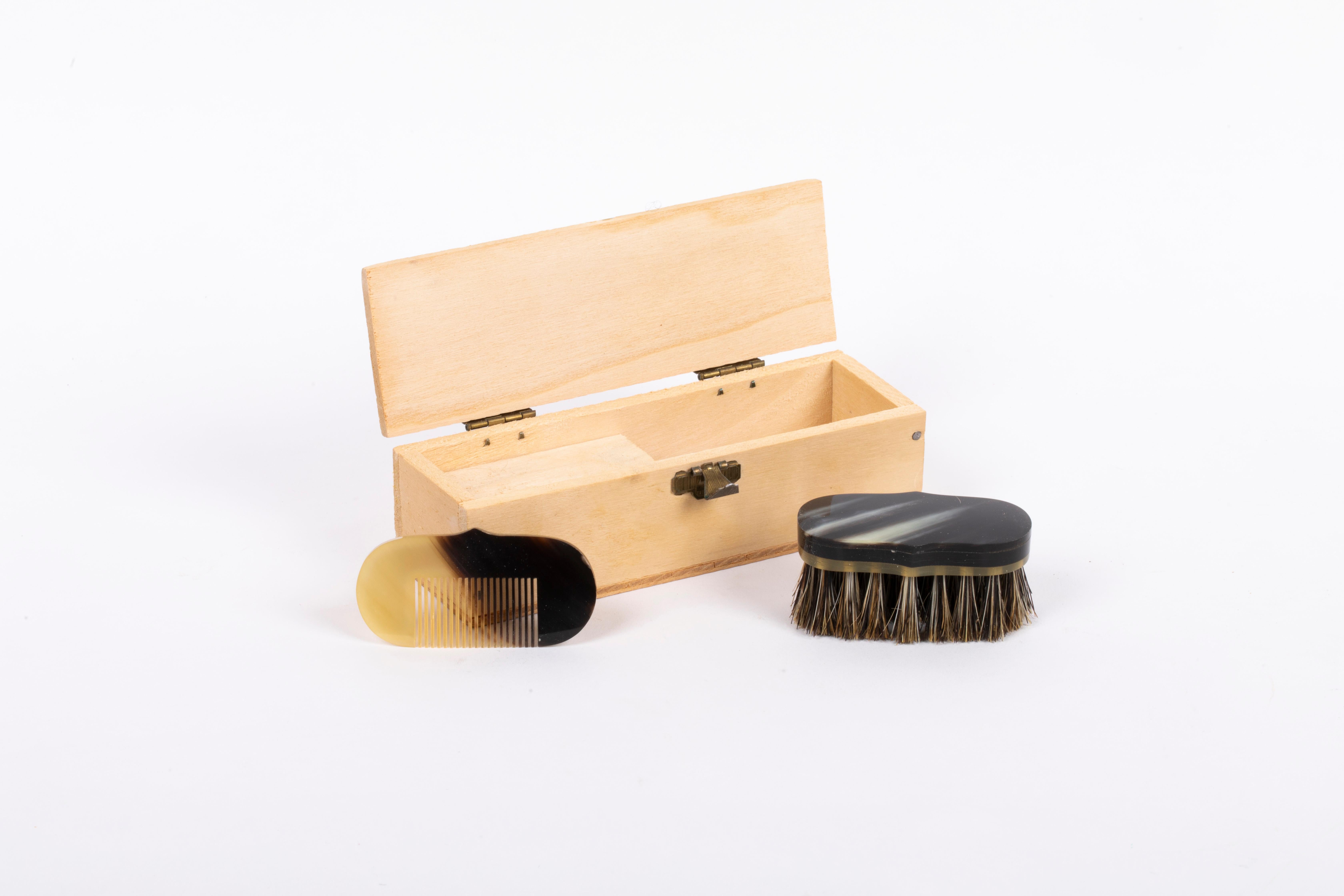Austrian Carl Auböck Comb and Brush in a Box, Austria, 1960s For Sale