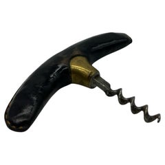 Carl Auböck corkscrew, brass & leather, designed around 1950