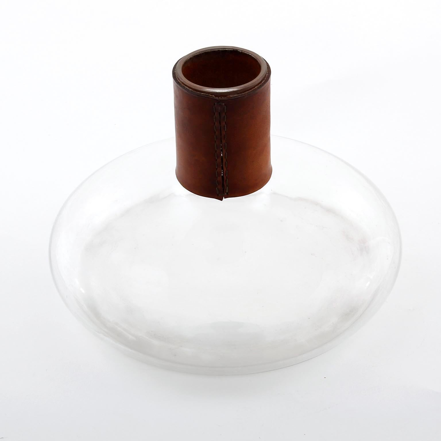 Carl Auböck Decanter, Leather Glass, Austria, 1950s In Good Condition In Hausmannstätten, AT