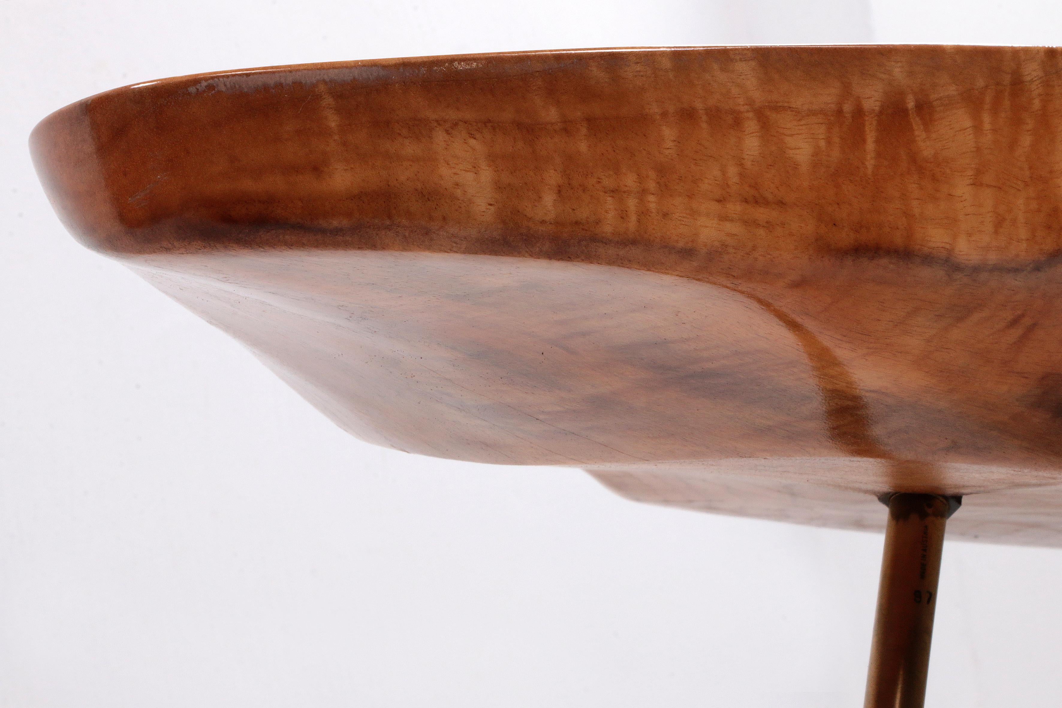 Design Coffee Table Walnut with Copper Legs, 1950s Austria 6