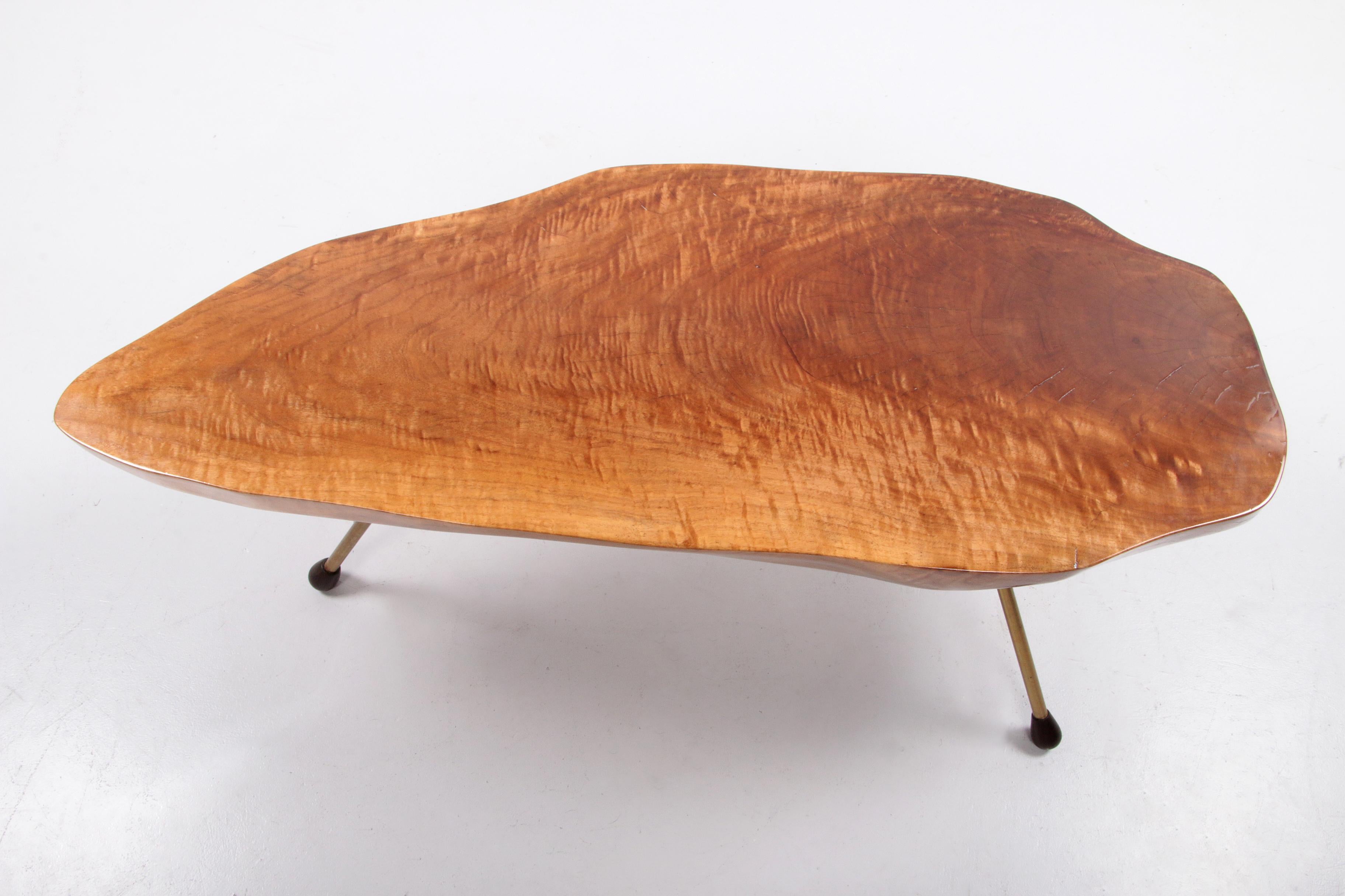 Carl Aubock Design Coffee Table Walnut with Copper Legs, 1950s Austria For Sale 10