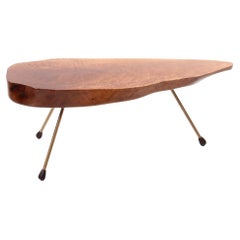Carl Aubock Design Coffee table walnut with copper legs, 1950s Austria.