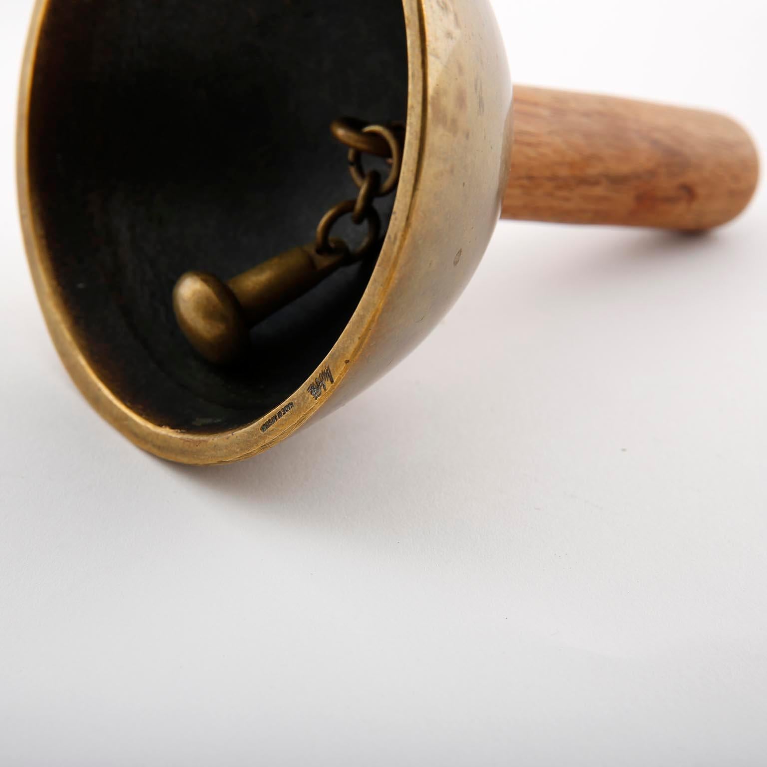 Austrian Carl Auböck Dinner Bell, Wood Brass, Austria, 1950s