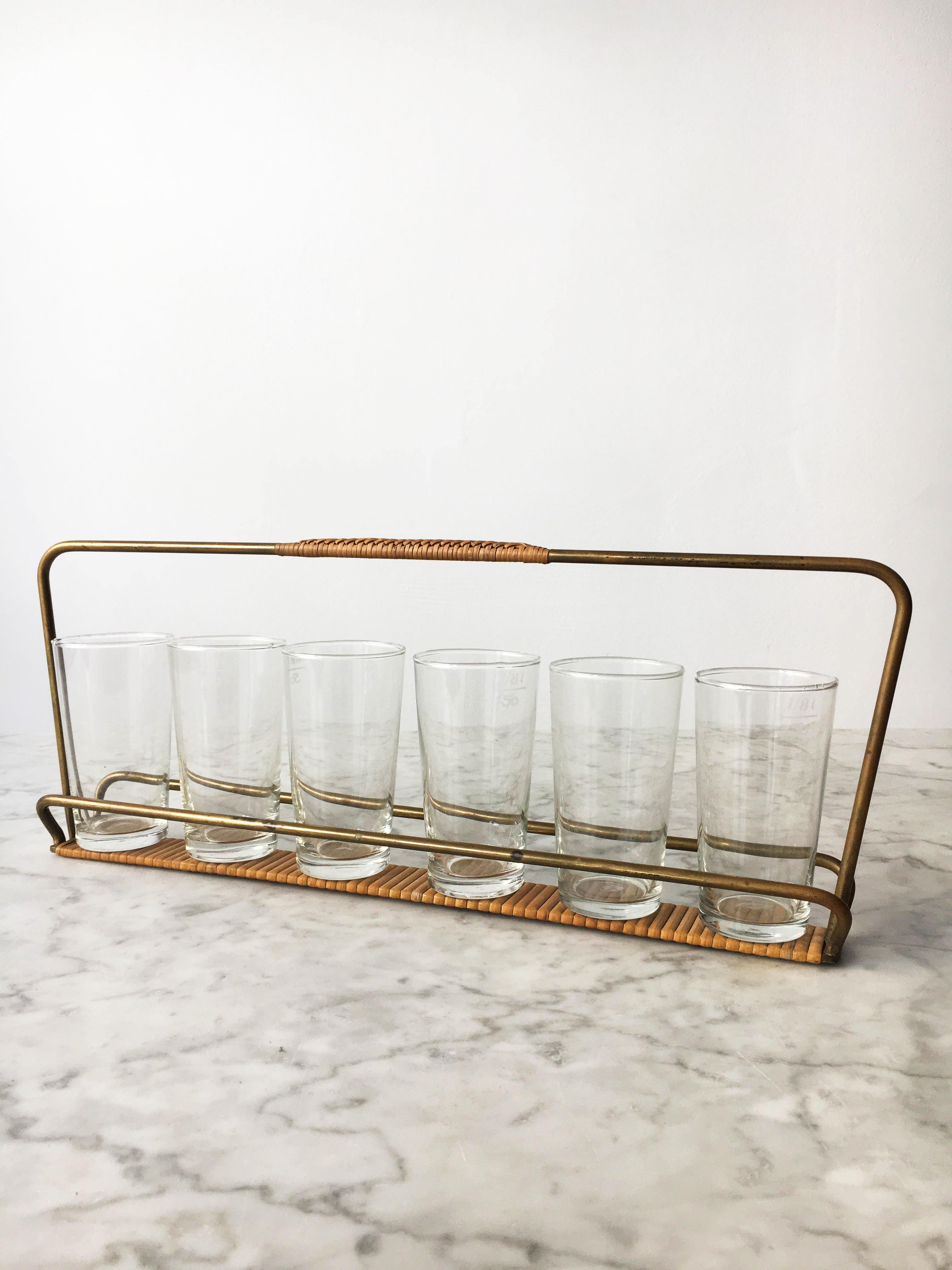 Mid-Century Modern Carl Auböck Drinks Carrier, Austria, 1950s For Sale