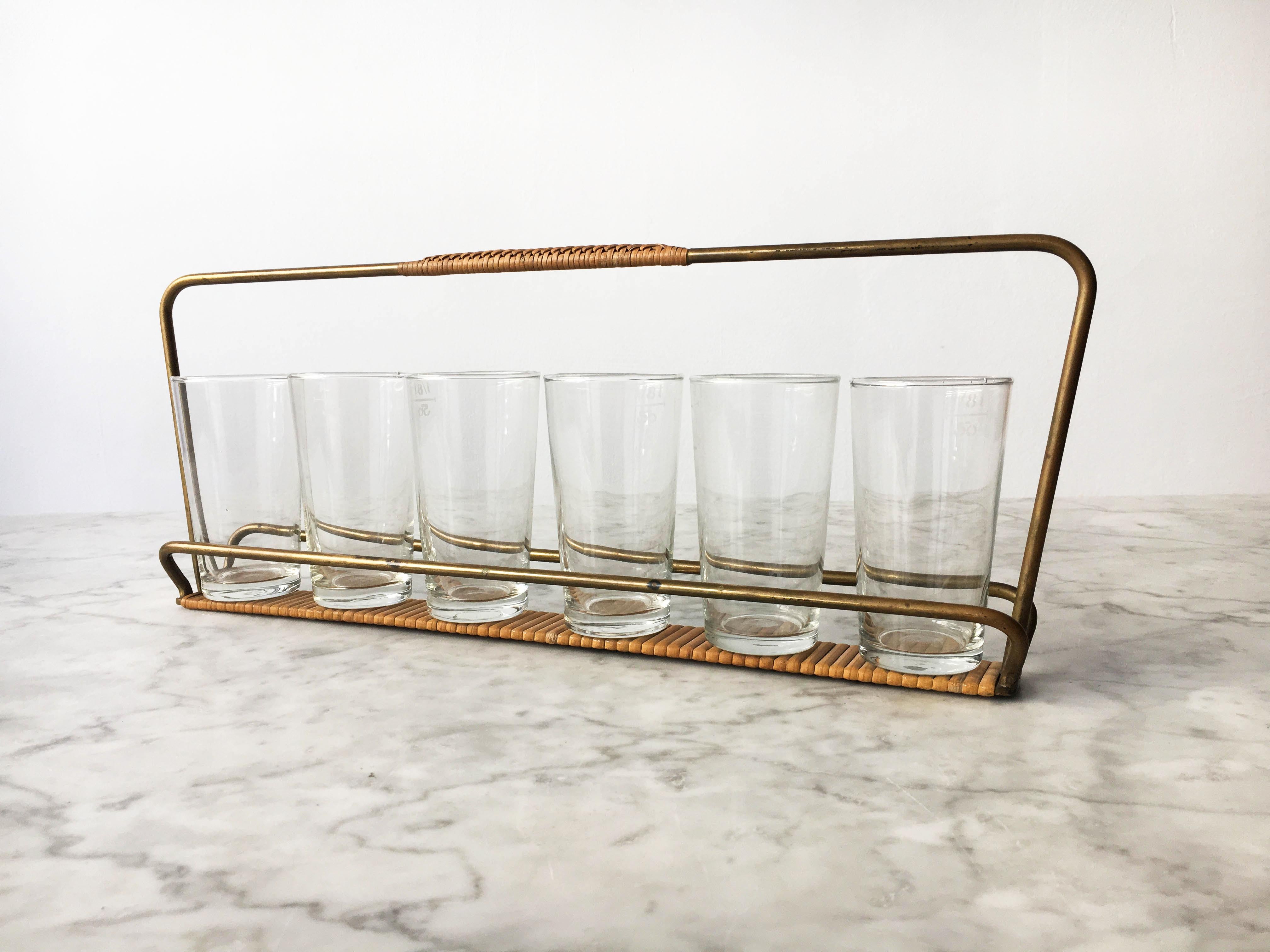 Carl Auböck Drinks Carrier, Austria, 1950s In Good Condition For Sale In Vienna, Vienna