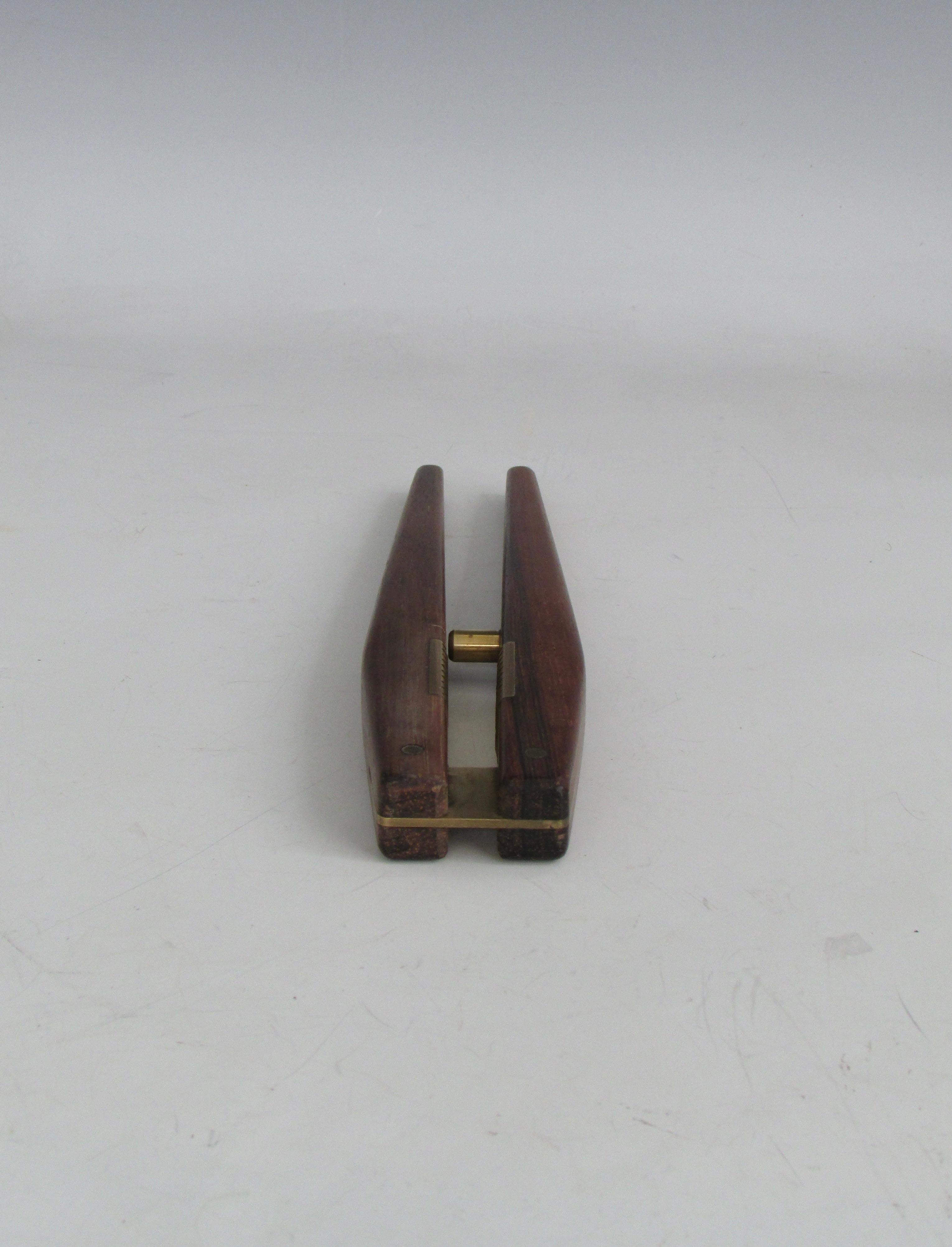 Carl Aubock era style Erik Knudsen Rosewood with brass nutcracker For Sale 3