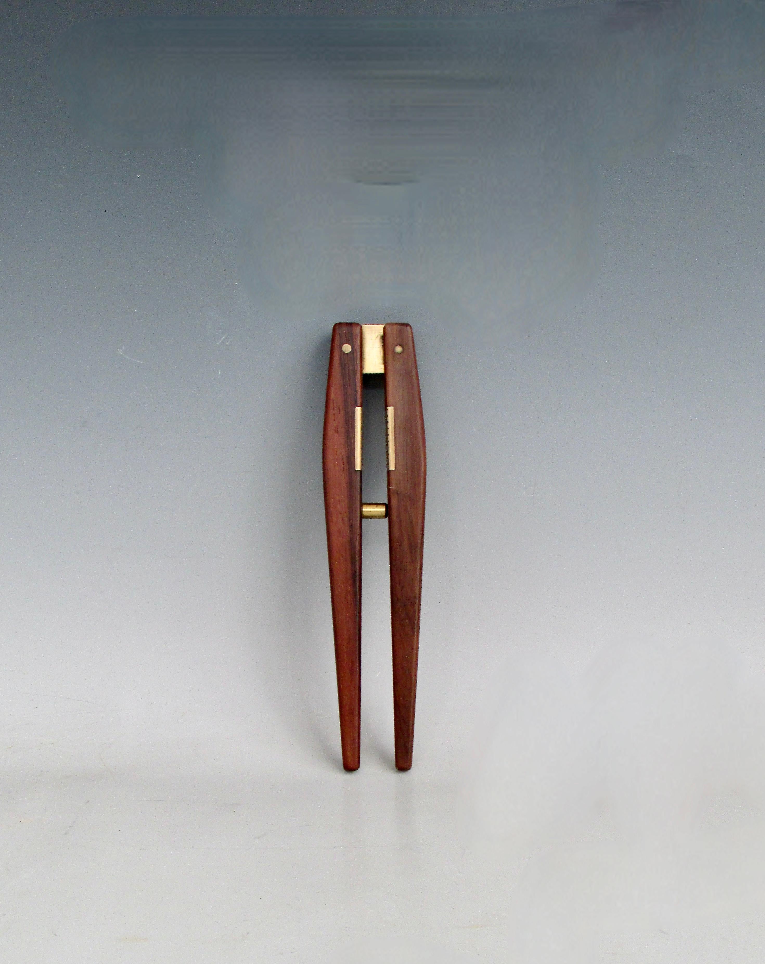 Mid-Century Modern Carl Aubock era style Erik Knudsen Rosewood with brass nutcracker For Sale