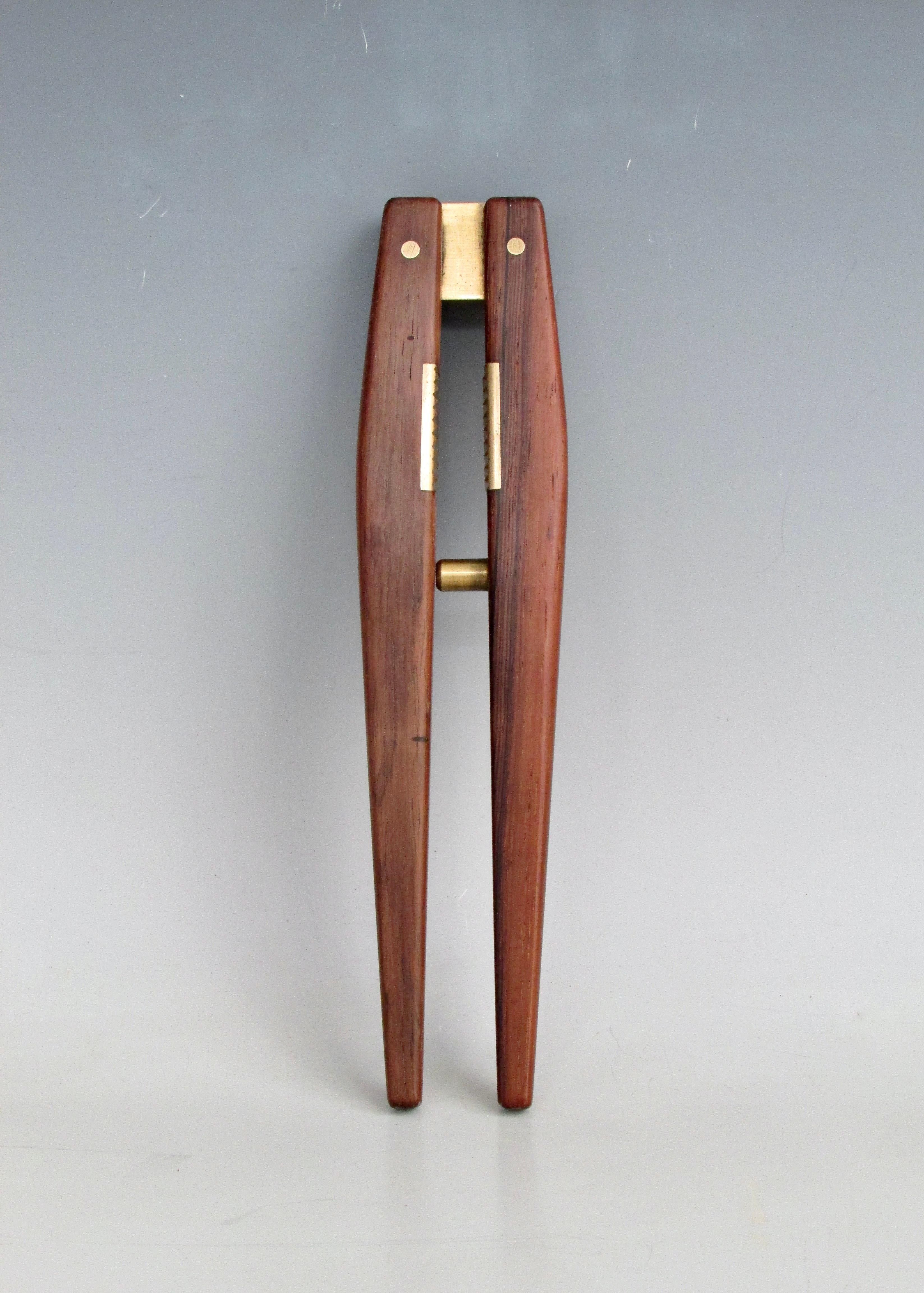 Danish Carl Aubock era style Erik Knudsen Rosewood with brass nutcracker For Sale