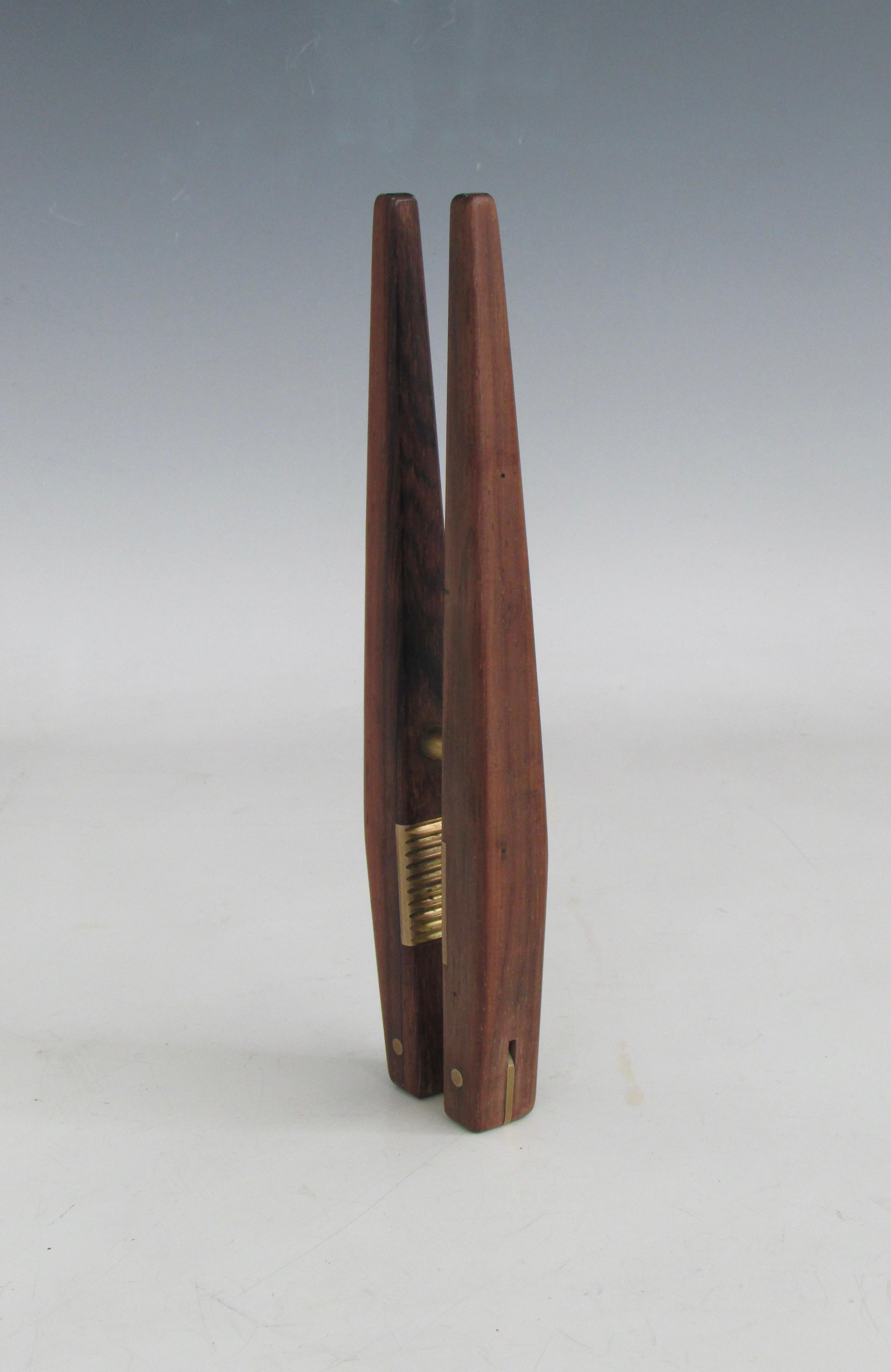 Brass Carl Aubock era style Erik Knudsen Rosewood with brass nutcracker For Sale