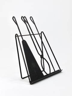 Carl Auböck Fireplace Tool Set, Wrought Iron, Austria, 1940s