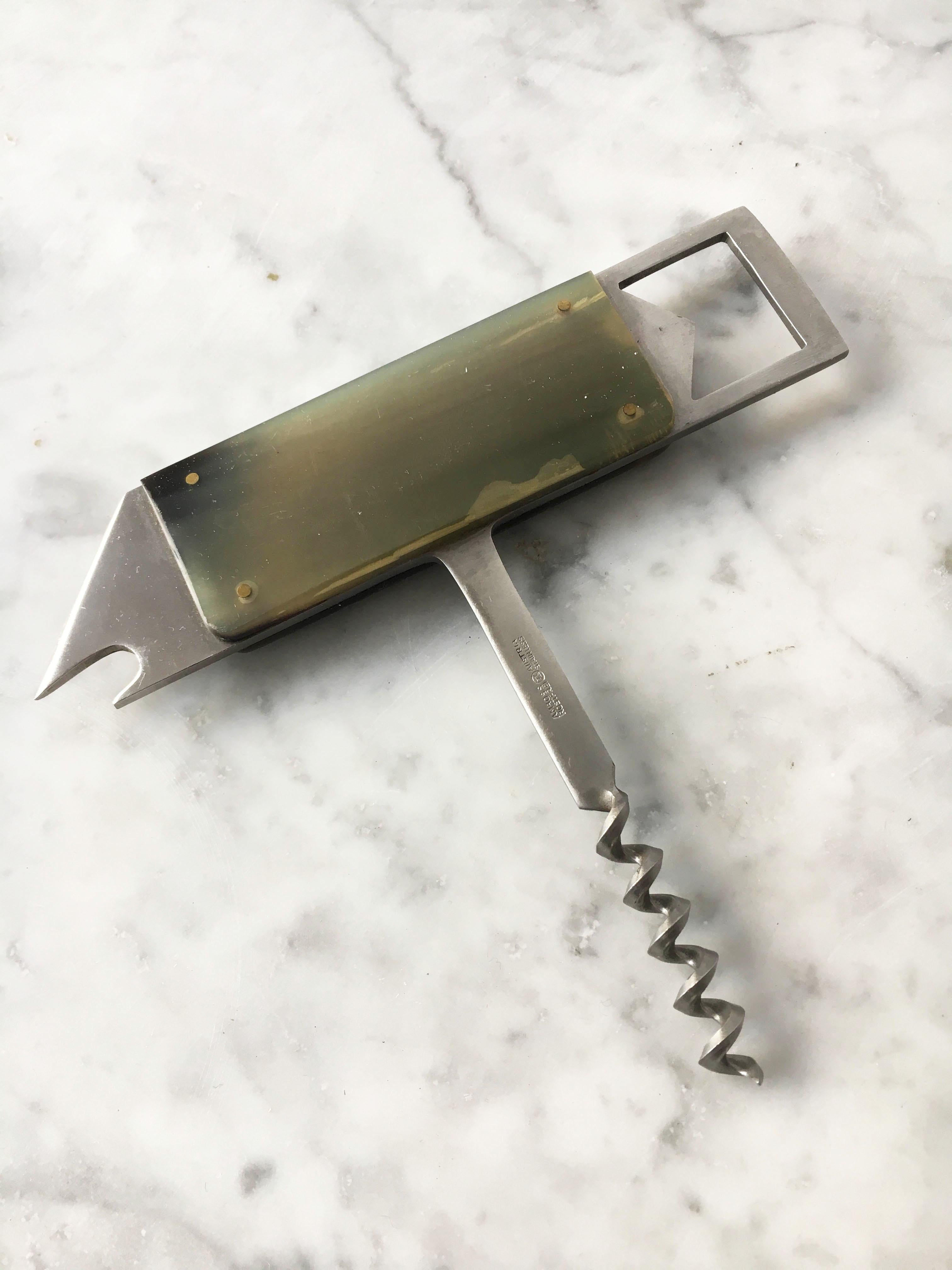 Austrian Carl Auböck Fish Bottle Opener Cork Screw, Austria, 1950s For Sale