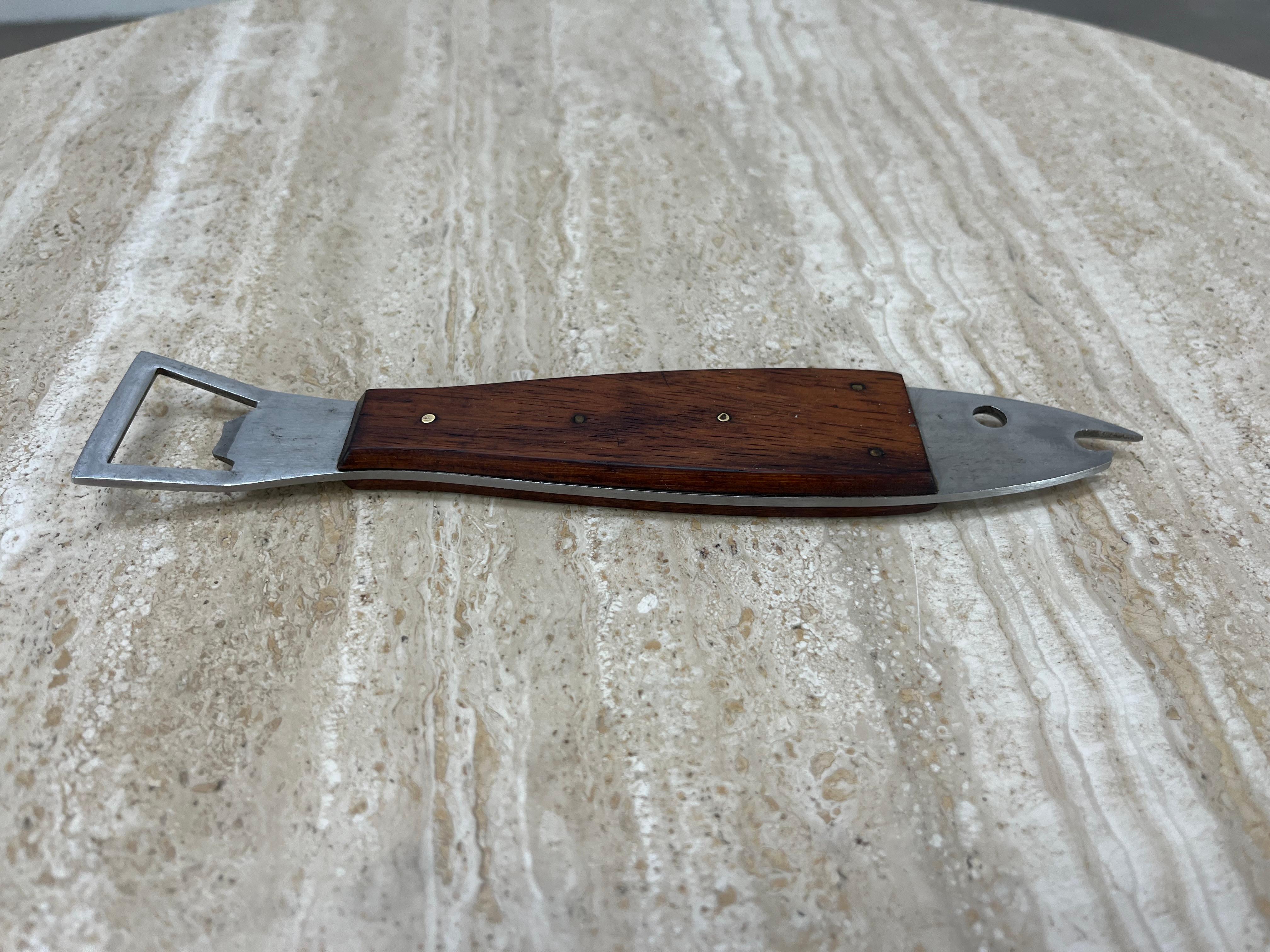 Mid-Century Modern Carl Auböck fish bottle opener, teak, 1950's, mid century For Sale