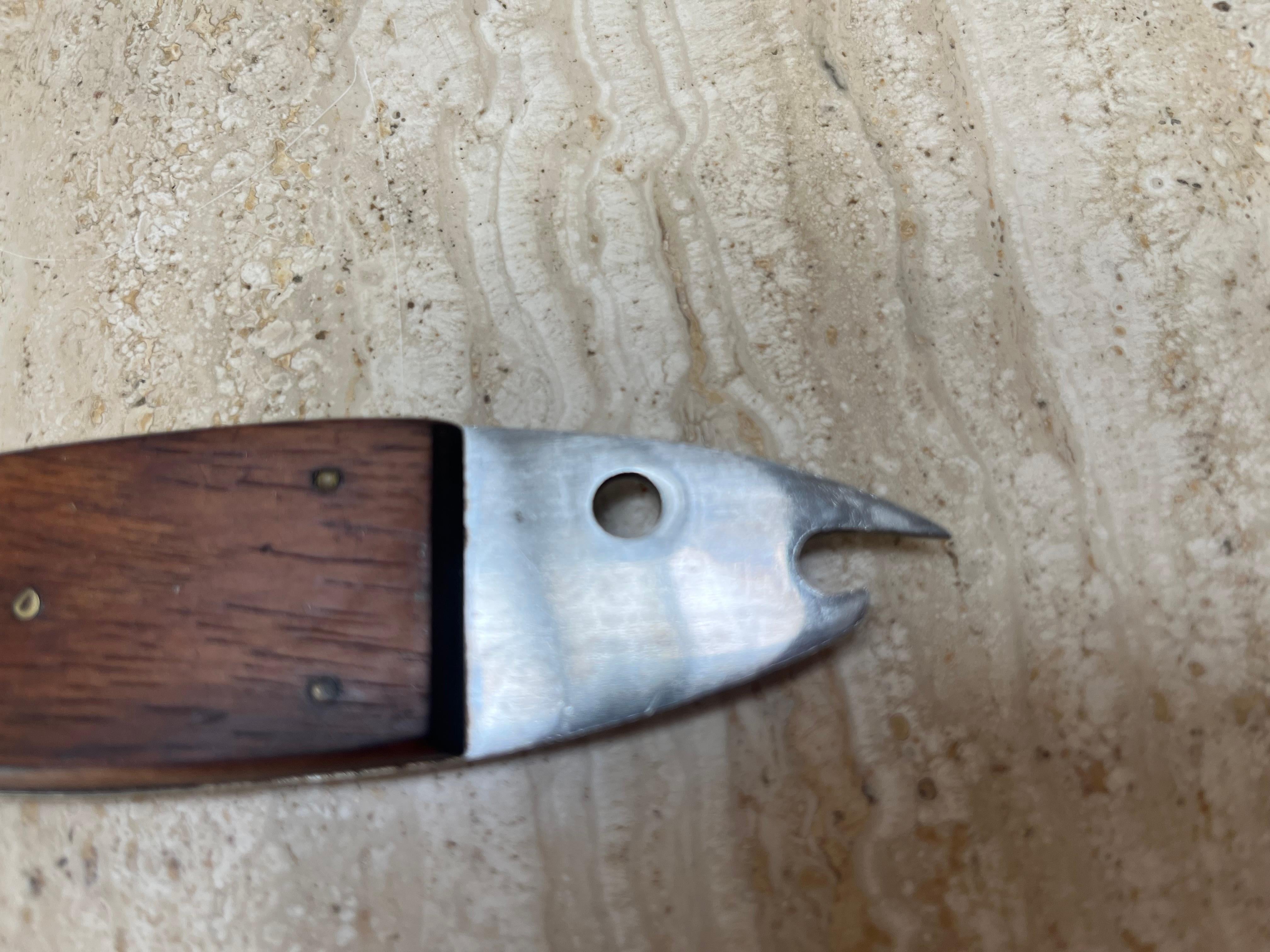 Austrian Carl Auböck fish bottle opener, teak, 1950's, mid century For Sale