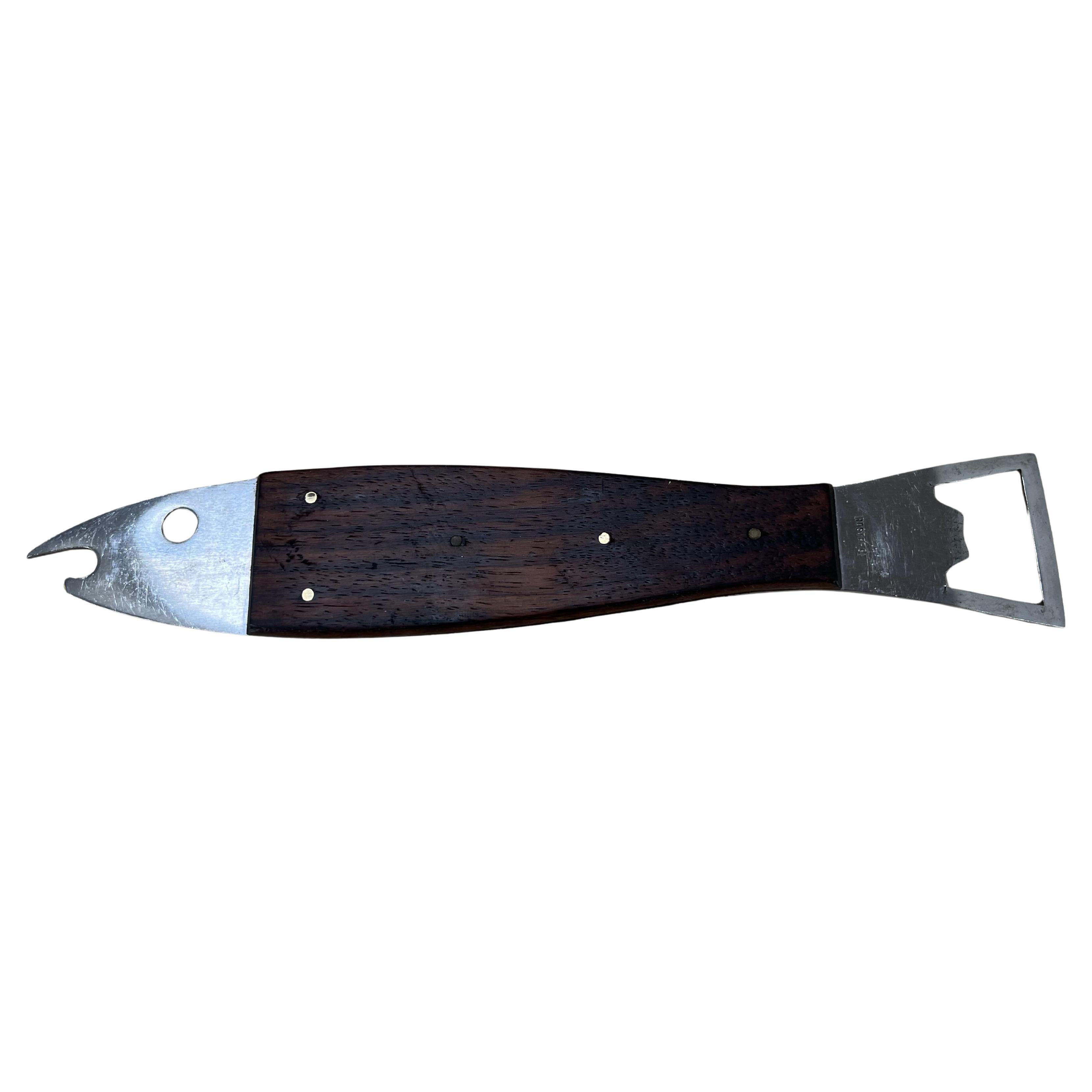 Carl Auböck fish bottle opener, teak, 1950's, mid century