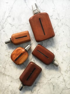 Carl Auböck II Sculptural Vintage Flask Collection Group of Five, Austria 1950s.