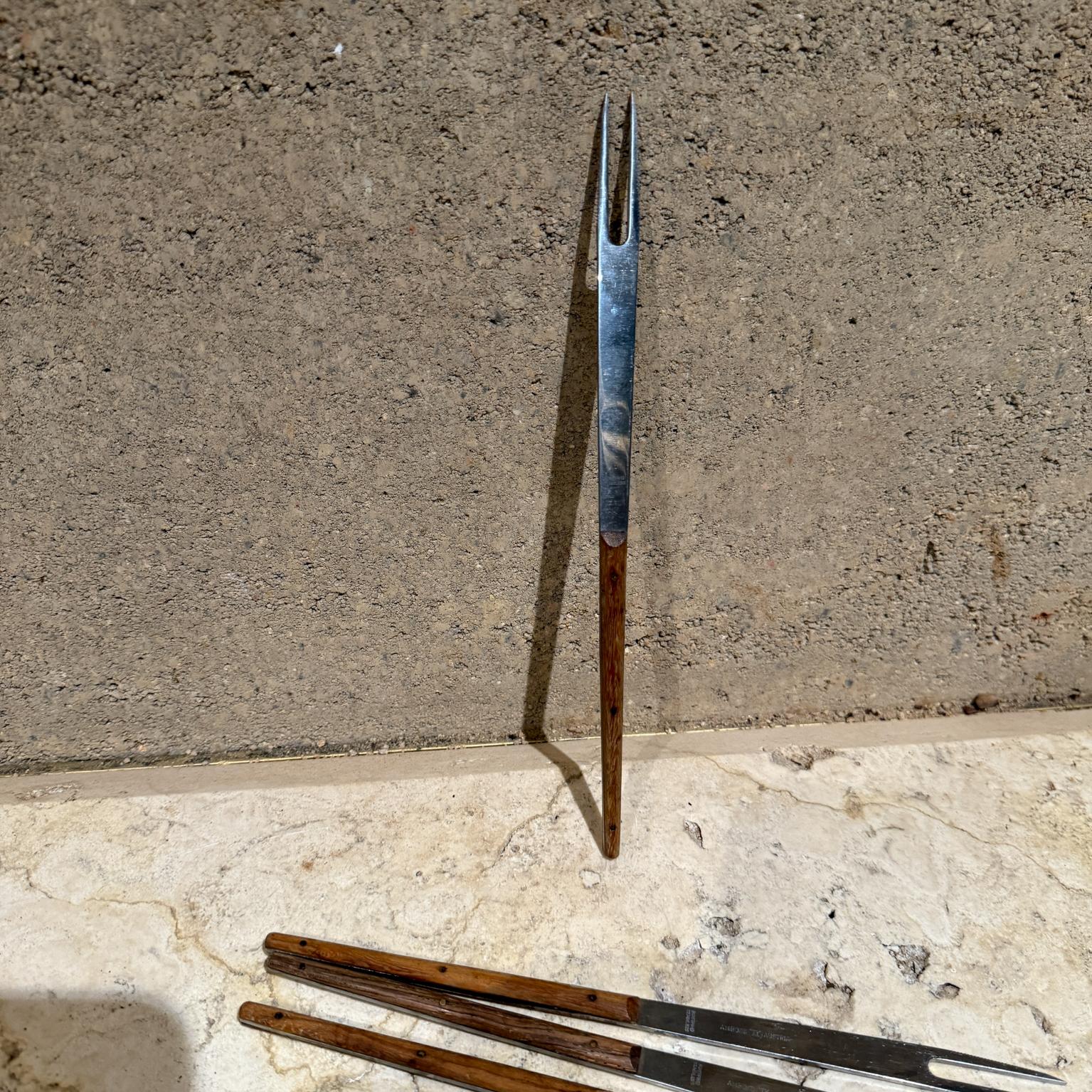 Carl Aubock Fondue Set Forks Rostfrei Stainless Amboss Austria Mid Century In Good Condition For Sale In Chula Vista, CA
