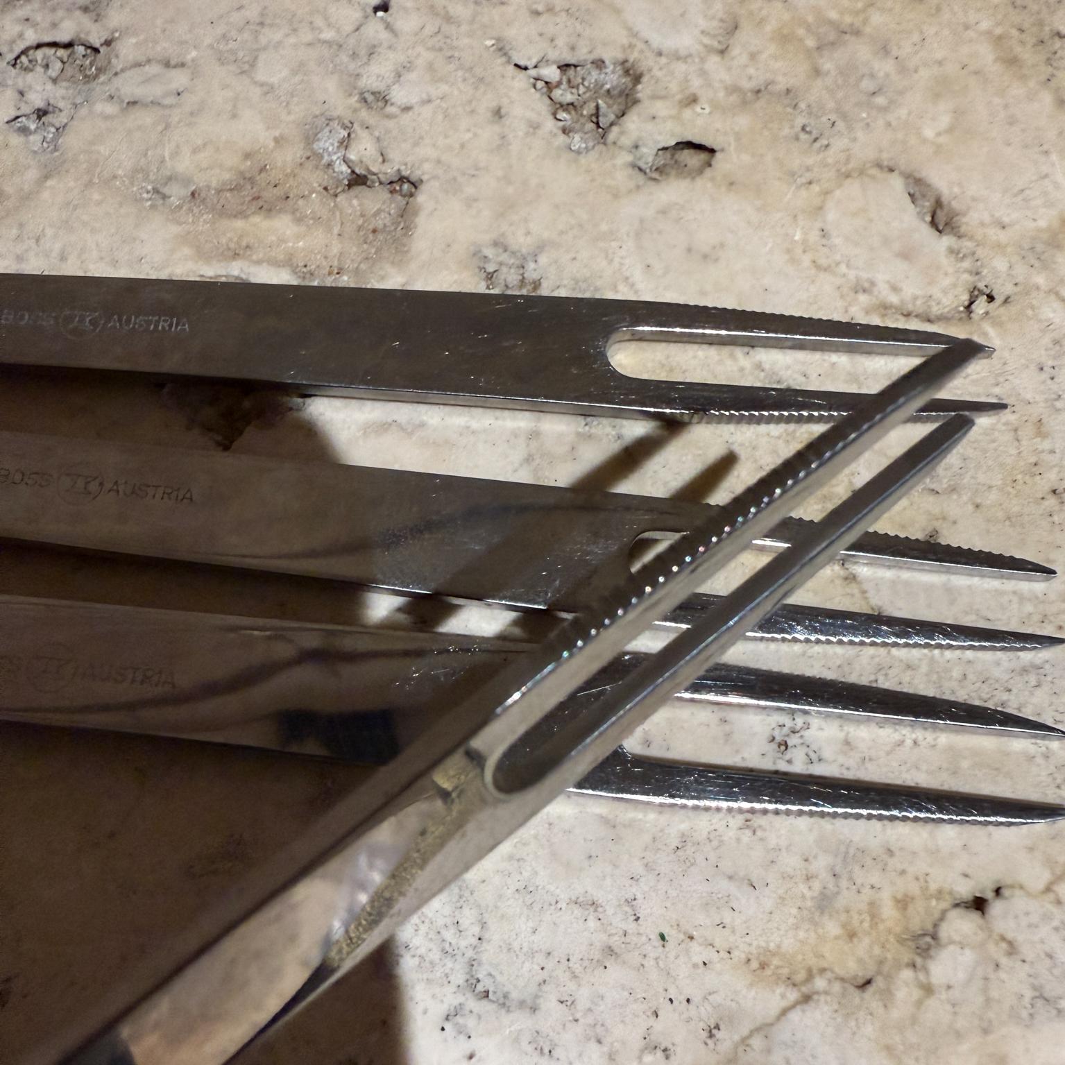 Carl Aubock Fondue Set Forks Rostfrei Stainless Amboss Austria Mid Century For Sale 1