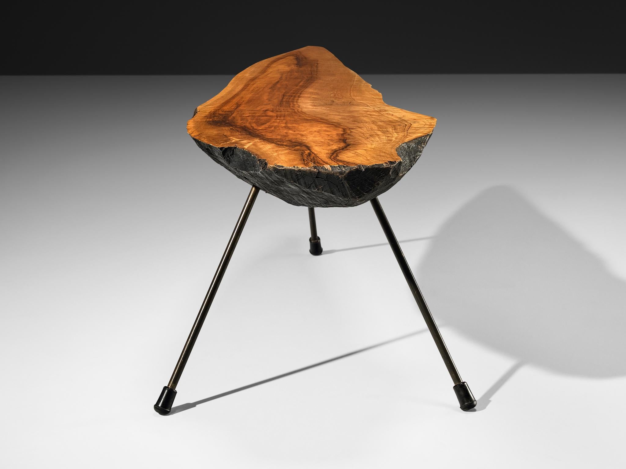 Carl Auböck for Werkstätte Carl Auböck 'Tree' Coffee Table with Walnut Slab For Sale 1