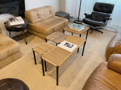 Carl Auböck Quattro rari tavoli da divano in rattan del Medioevo, anni '80, Austria