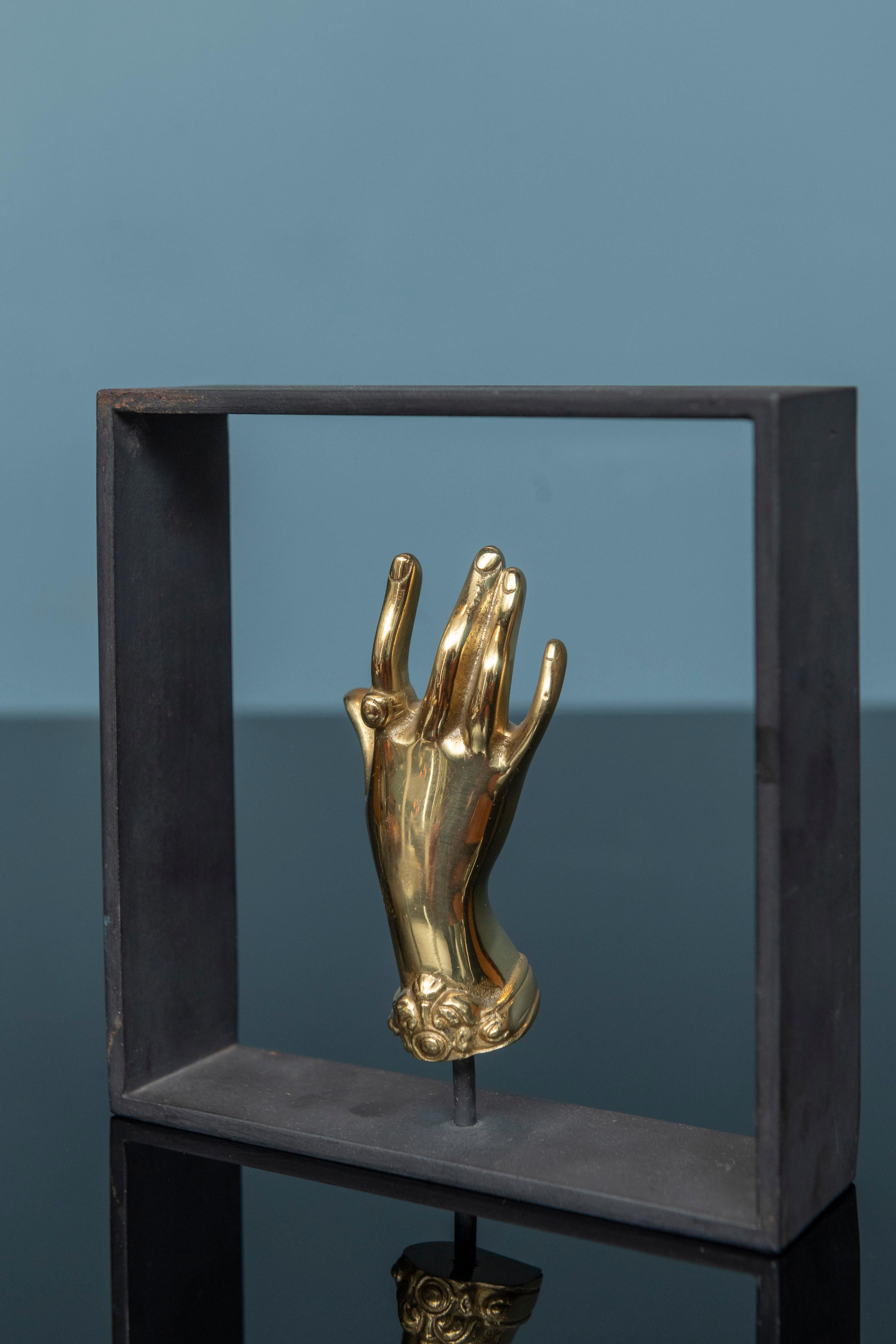 Mid-Century Modern Carl Aubock Framed Hand #5275 for Neiman Marcus For Sale