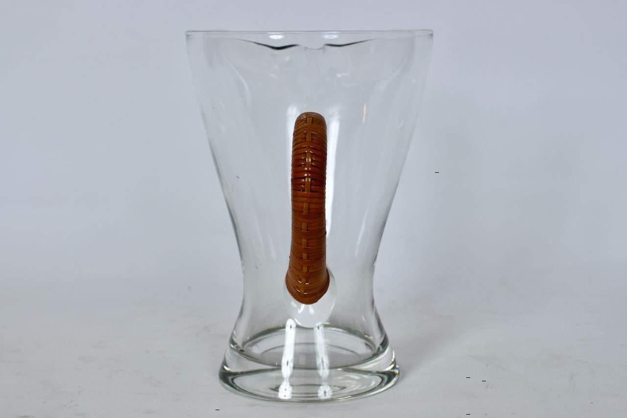 Carl Auböck Glass Pitcher with Cane Wrapped Handle, 1950's  For Sale 4