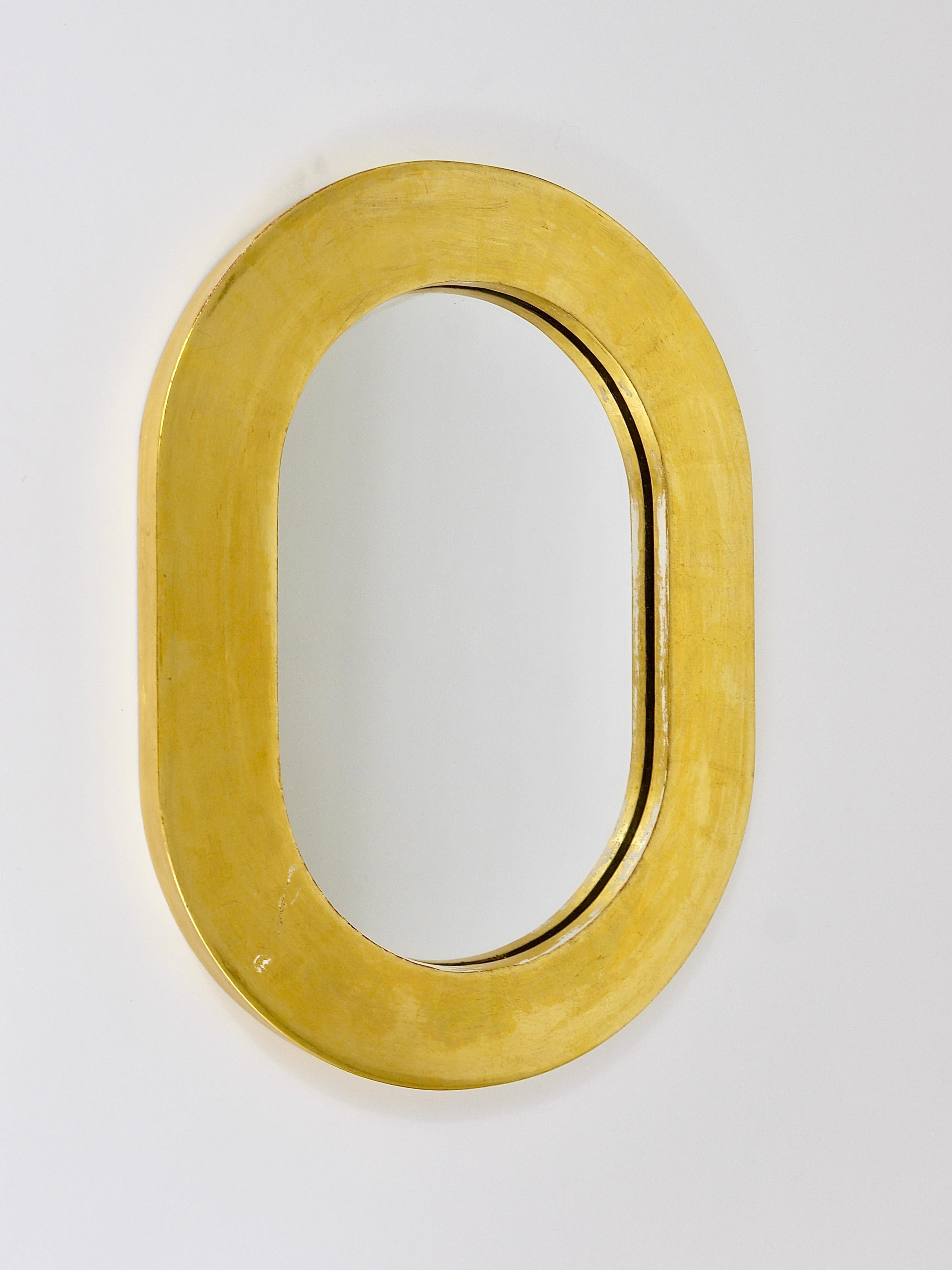 Carl Aubock Gold-Plated Midcentury Wall Mirror, Austria, 1960s For Sale 3
