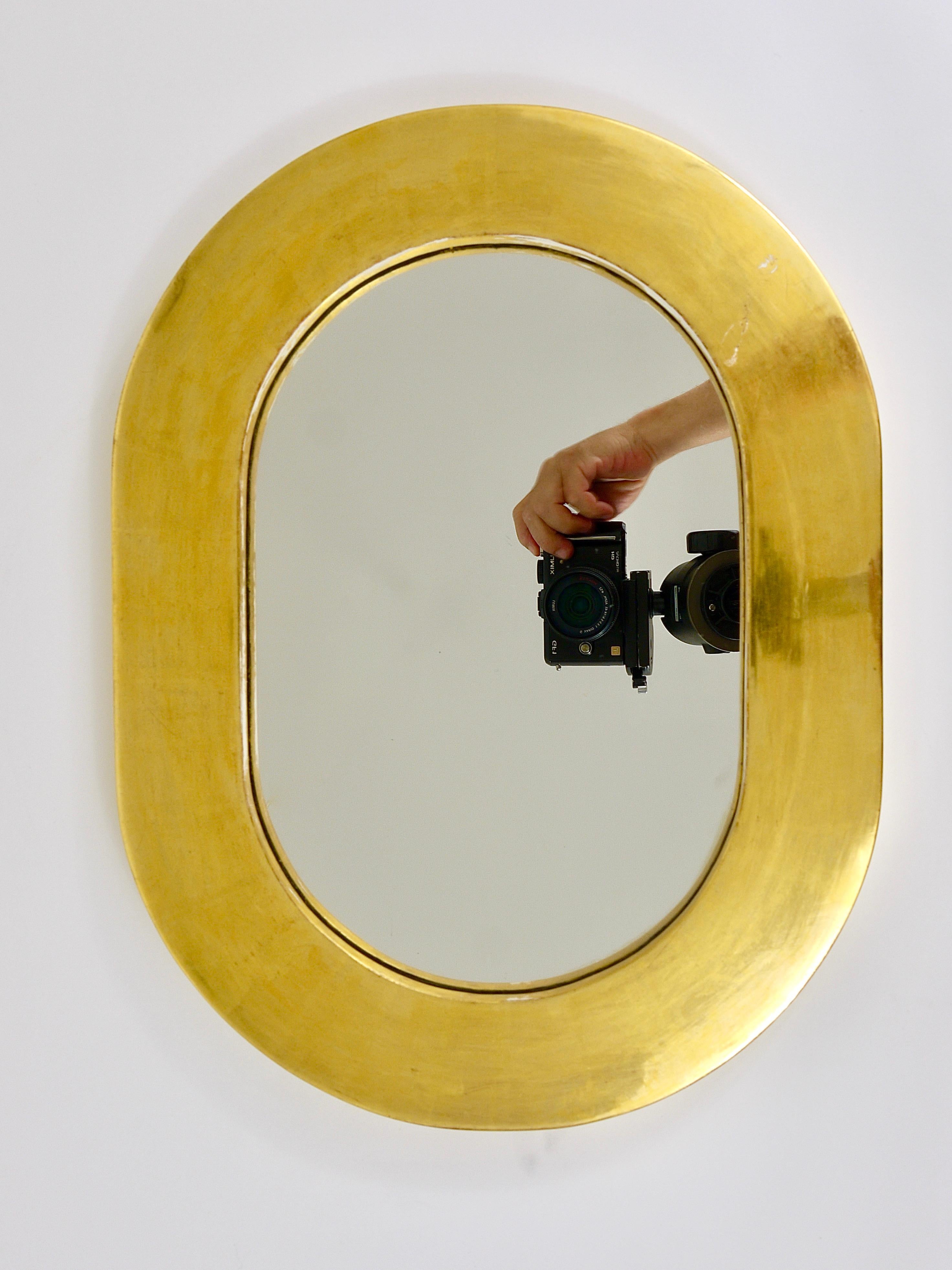 Carl Aubock Gold-Plated Midcentury Wall Mirror, Austria, 1960s For Sale 4