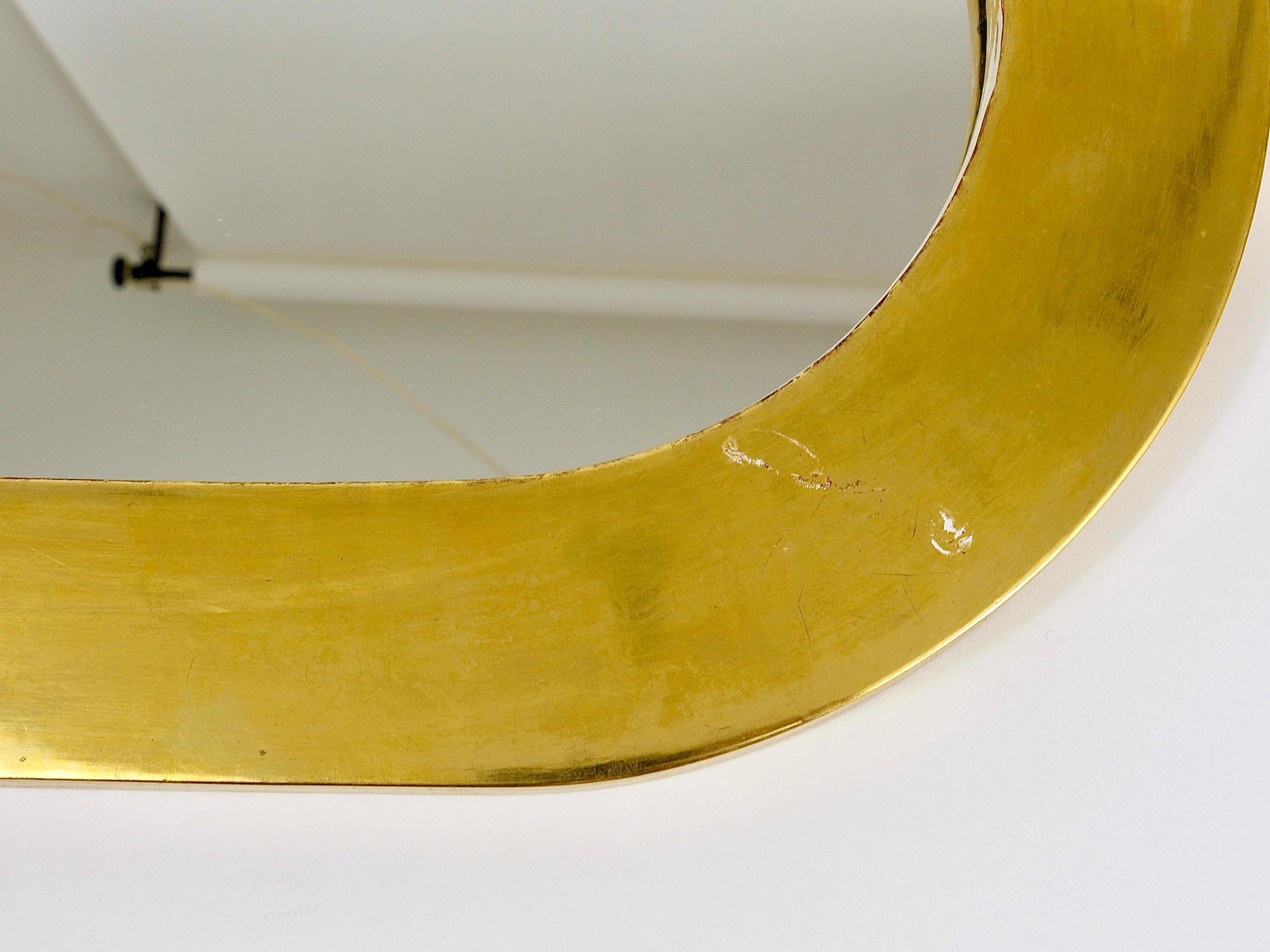 Carl Aubock Gold-Plated Midcentury Wall Mirror, Austria, 1960s For Sale 5