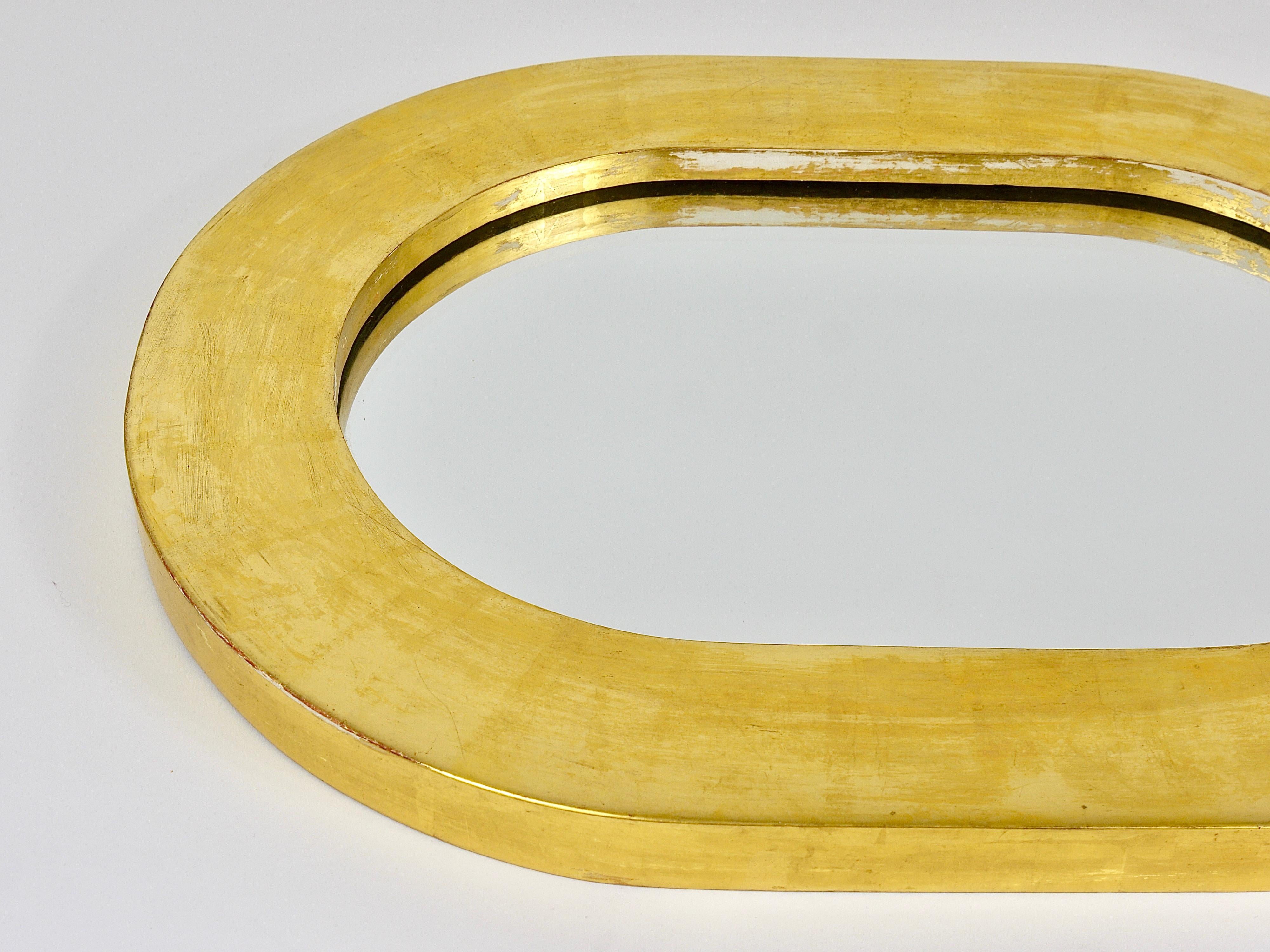 Austrian Carl Aubock Gold-Plated Midcentury Wall Mirror, Austria, 1960s For Sale