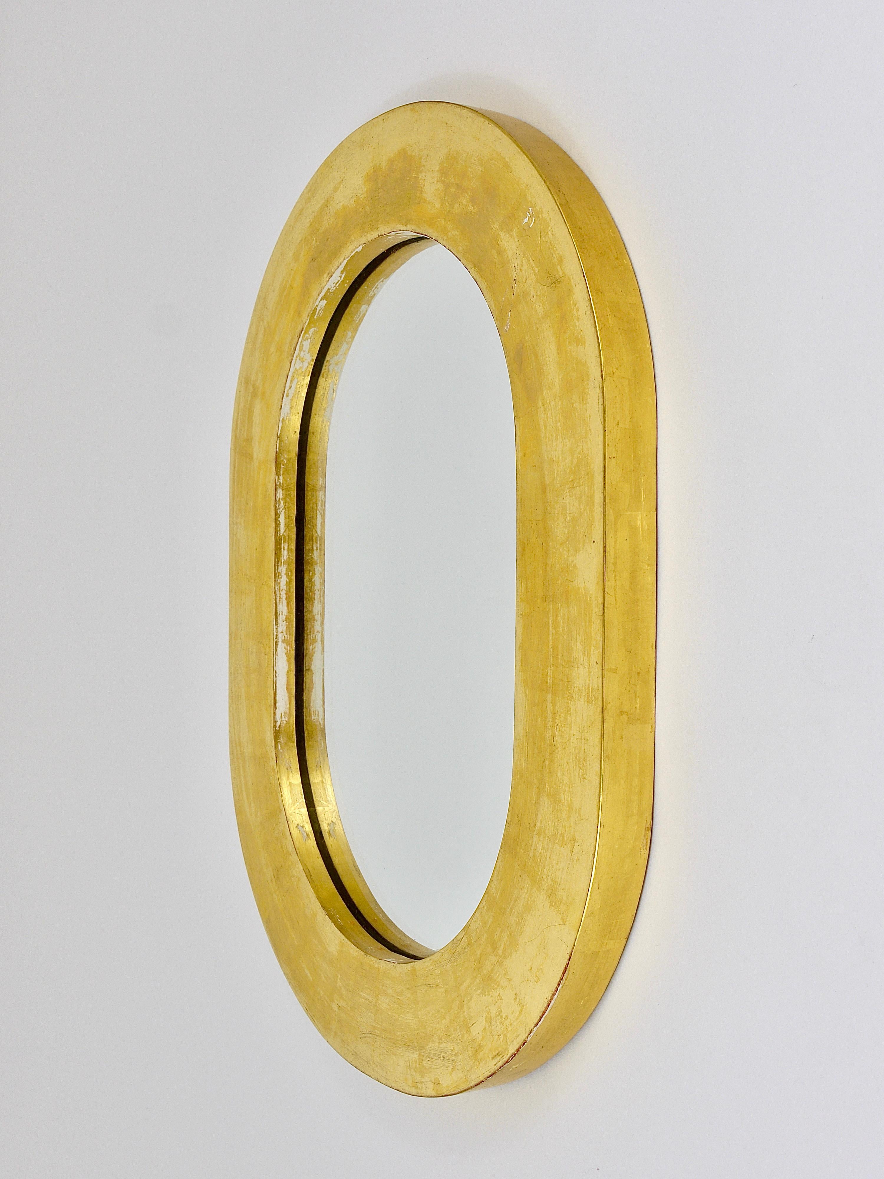 20th Century Carl Aubock Gold-Plated Midcentury Wall Mirror, Austria, 1960s For Sale