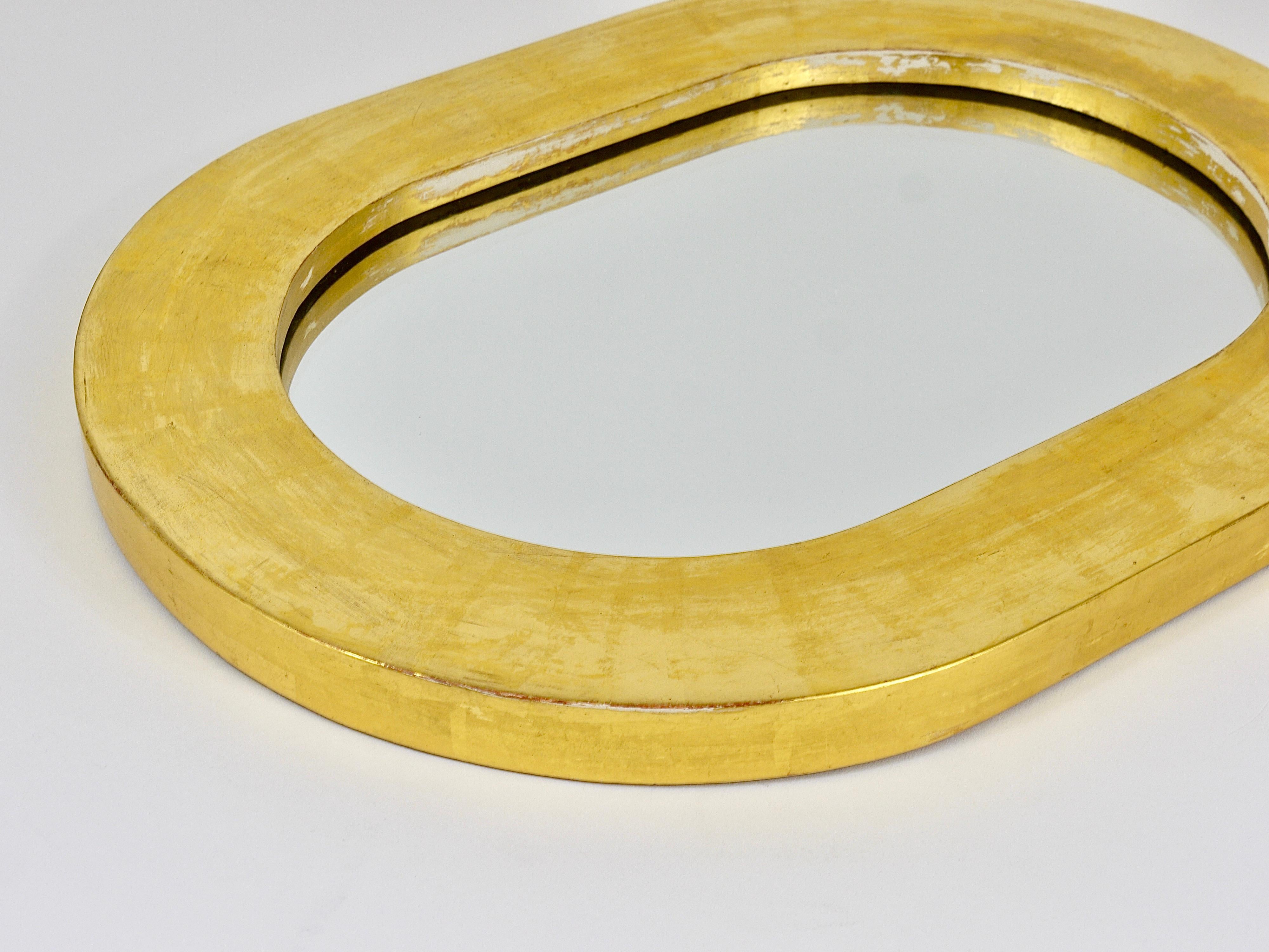 Gold Plate Carl Aubock Gold-Plated Midcentury Wall Mirror, Austria, 1960s For Sale