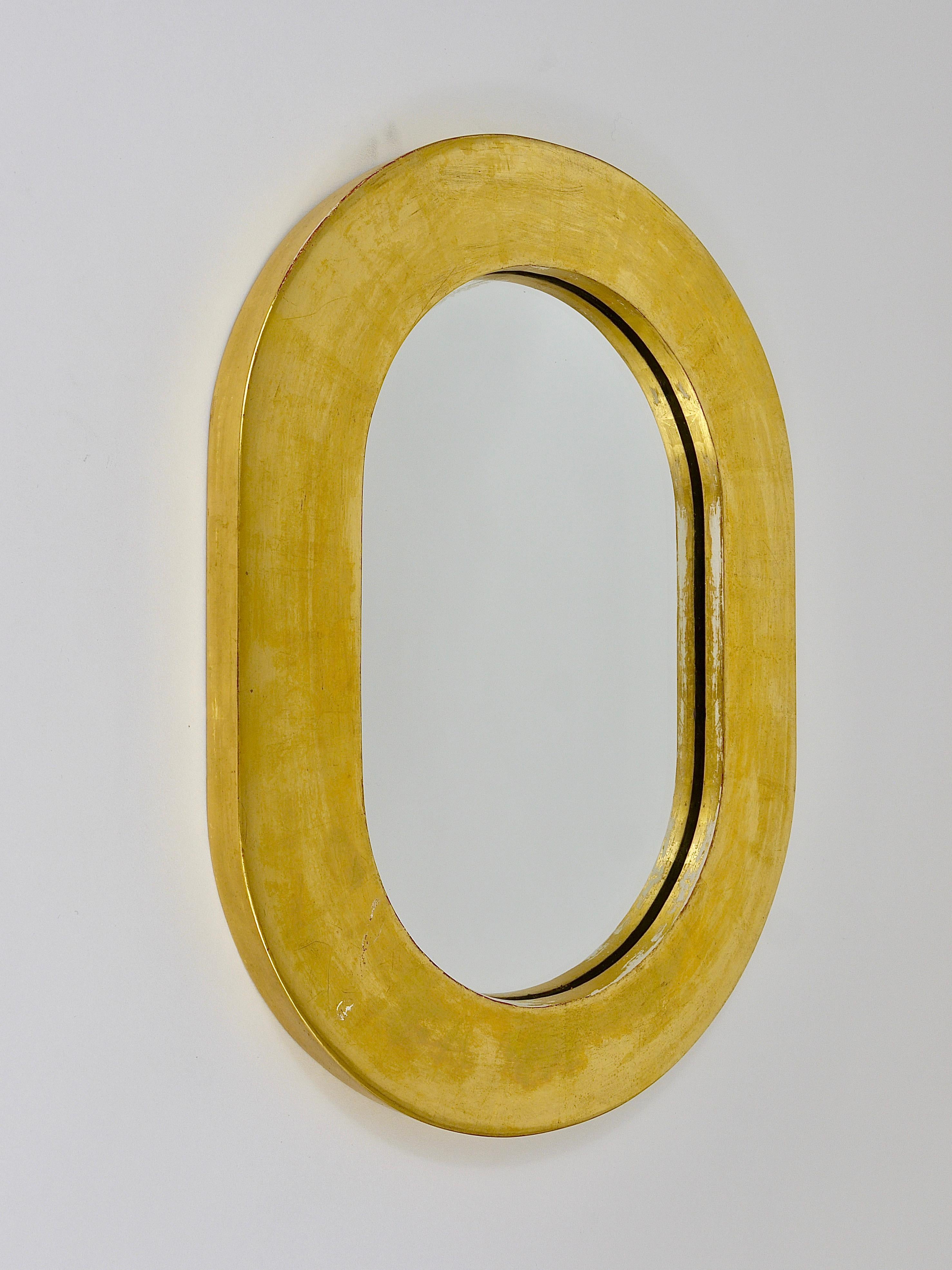 Carl Aubock Gold-Plated Midcentury Wall Mirror, Austria, 1960s For Sale 1